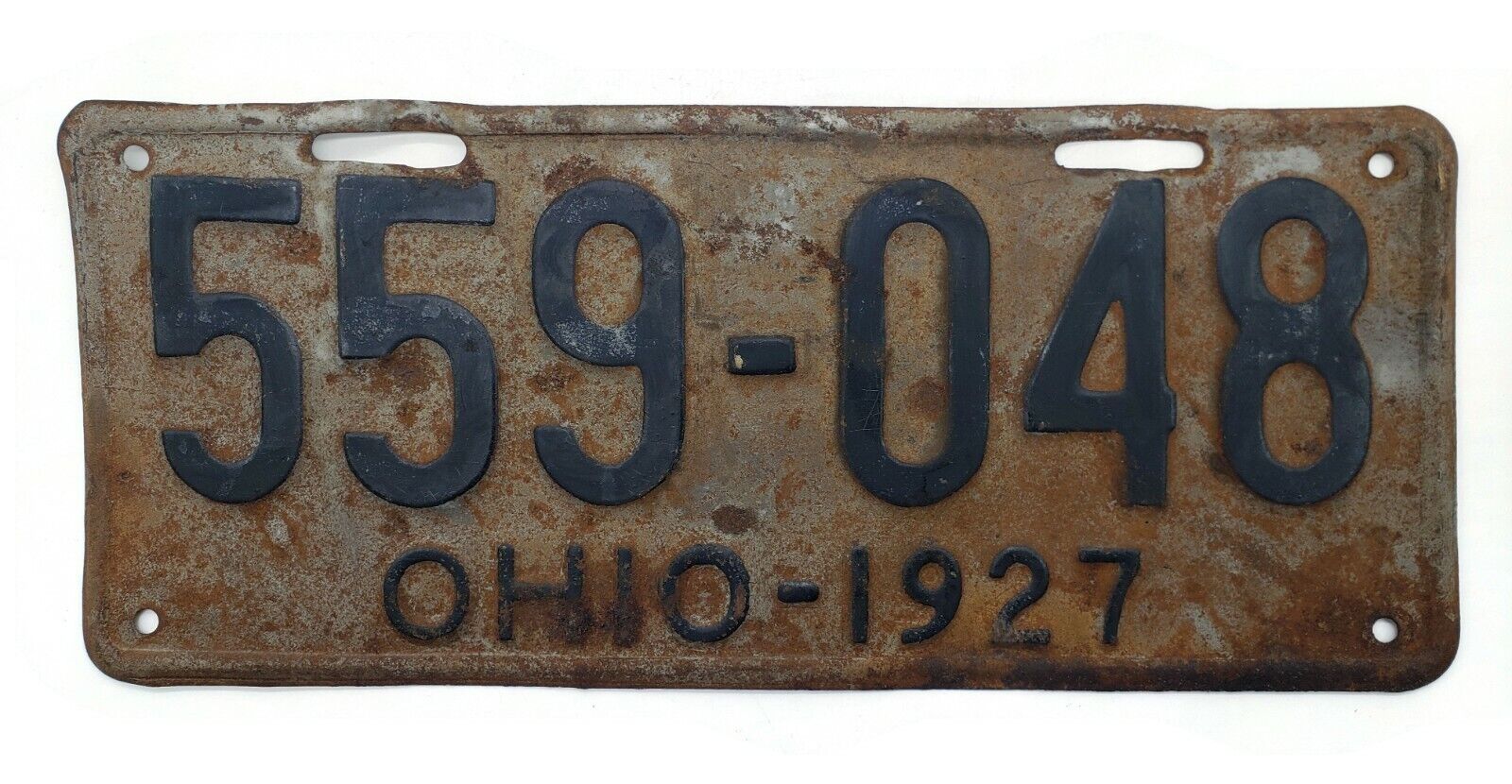 Vintage Car Tag 1927 Ohio License Plate #559-048