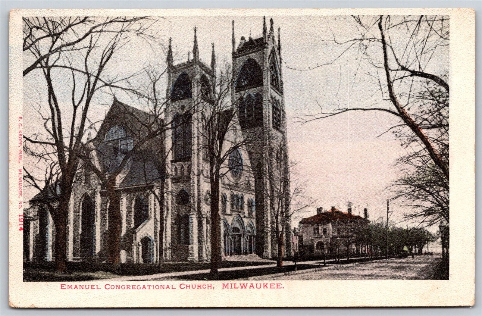 Postcard Emanuel Congregational Church Milwaukee Wisconsin M28
