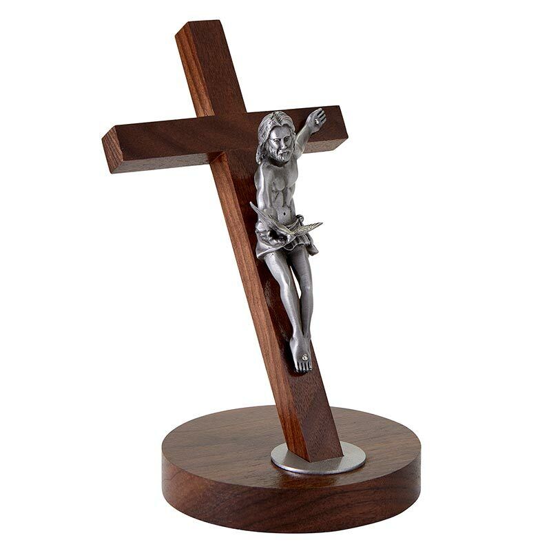 Gifts of the Holy Spirit Wooden Standing Crucifix Cross for Home or Church,8 In