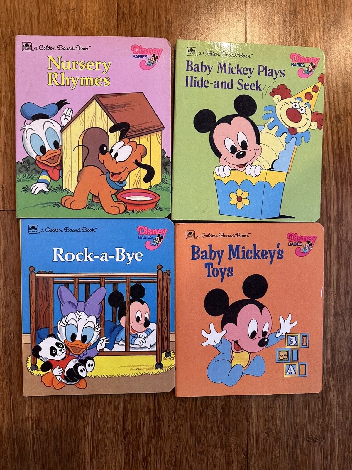 Golden Board Book Disney Babies Collection Set Of 4 Nursery Baby Vintage 80s