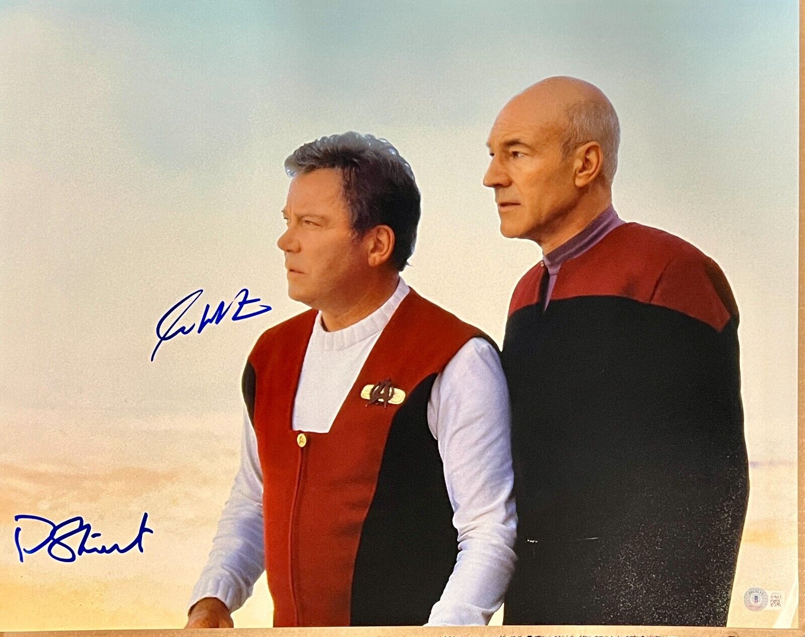William Shatner Patrick Stewart Signed 16x20 Star Trek Photo Becket Witnessed