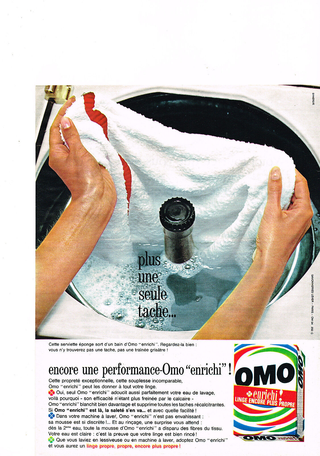 1963 ADVERTISING ADVERTISEMENT OMO ENRICHED laundry powder