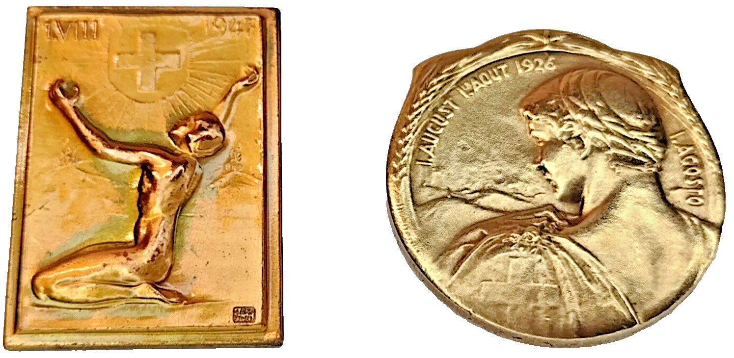 Switzerland Day: August 1st Bronze Pins Antique Vintage 28