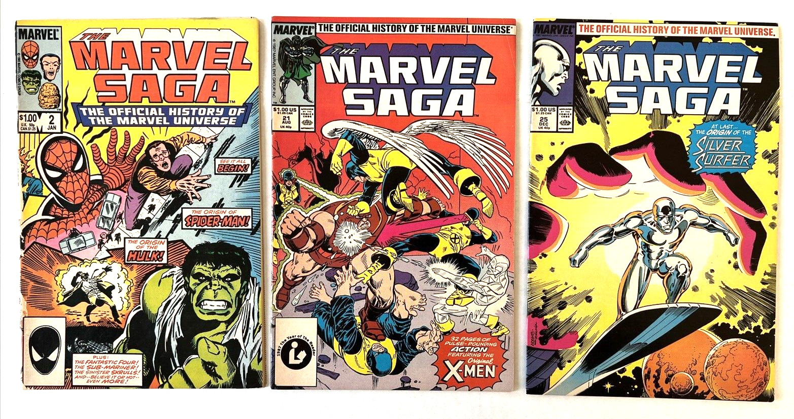 Marvel Saga Comic Lot of 3 - #2, 21 and 25