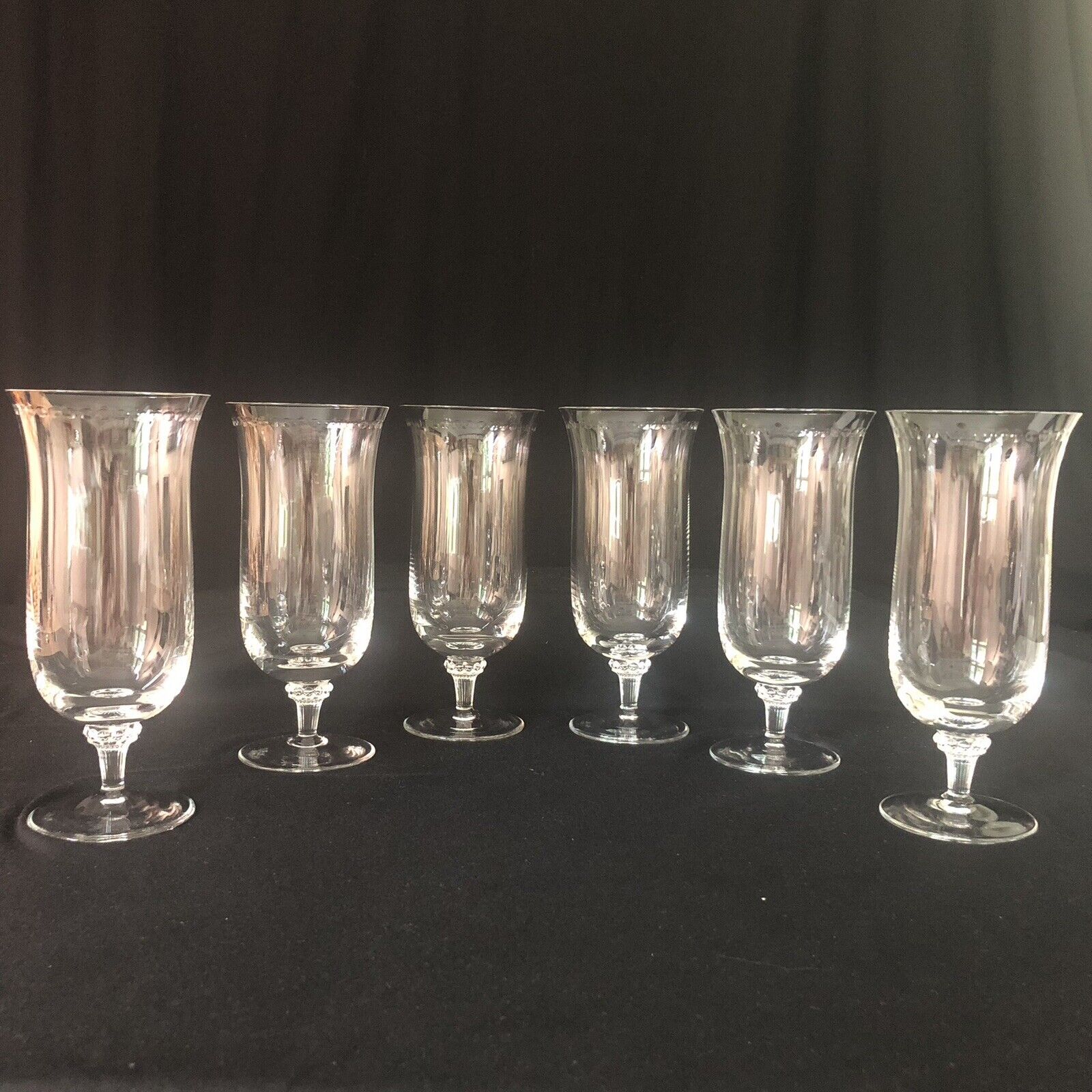 Gorham Reizart Crystal Iced Tea Glasses Ptrn Renoir Vintage 1967-1974 Set Of 6