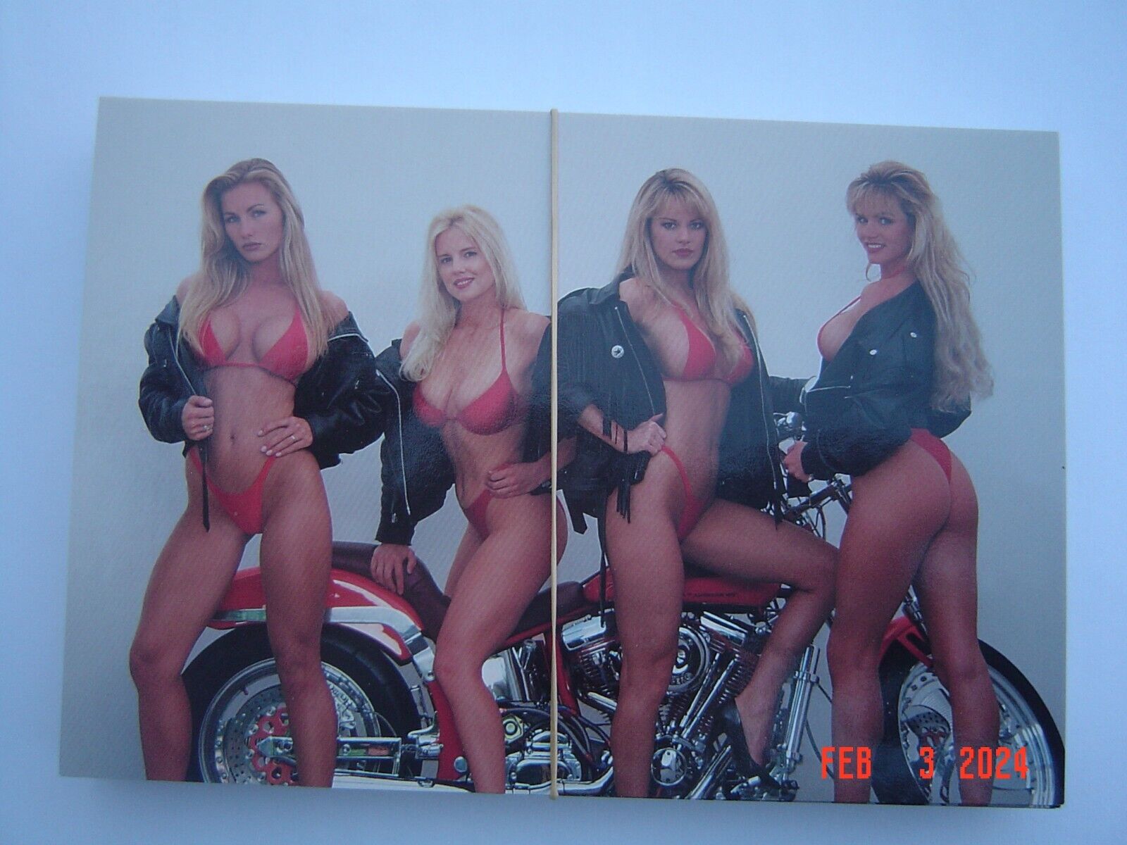 Lot of 10 glossy new Hot Bods Postcards - Sexy Motorcycle Biker Babes in Bikinis