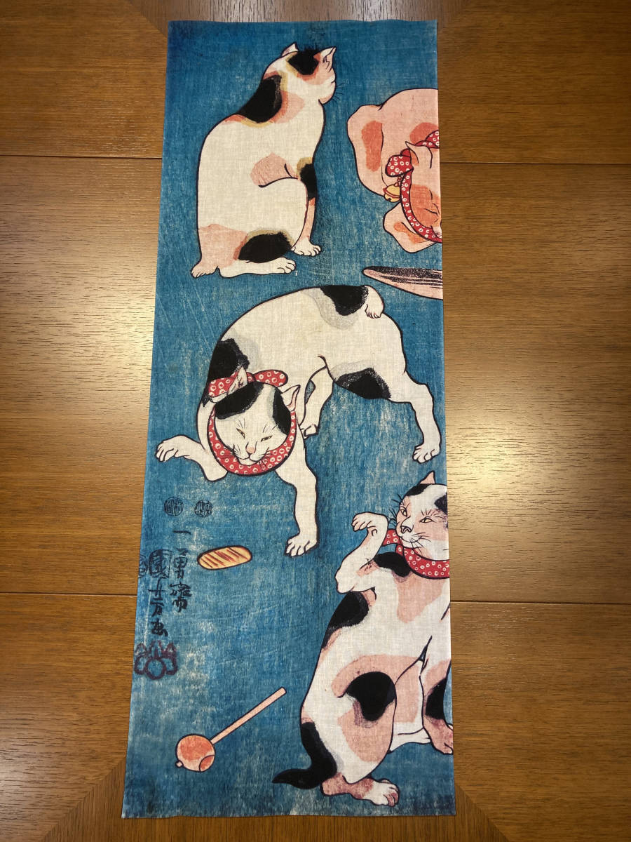 Kuniyoshi Utagawa Tenugui Towel Ukiyo-E Tatoe Tsui no Uchi 93 x 35cm