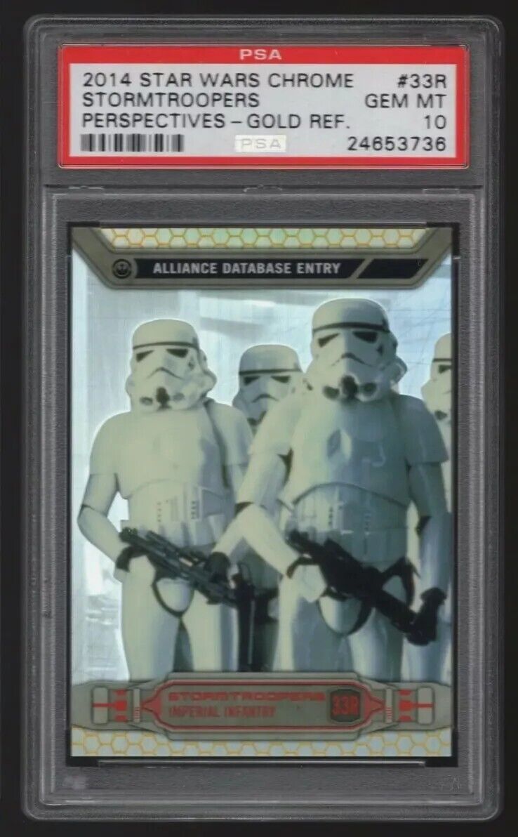 2014 Star Wars Chrome Perspectives PSA 10 Stormtroopers GOLD Refractor POP 1