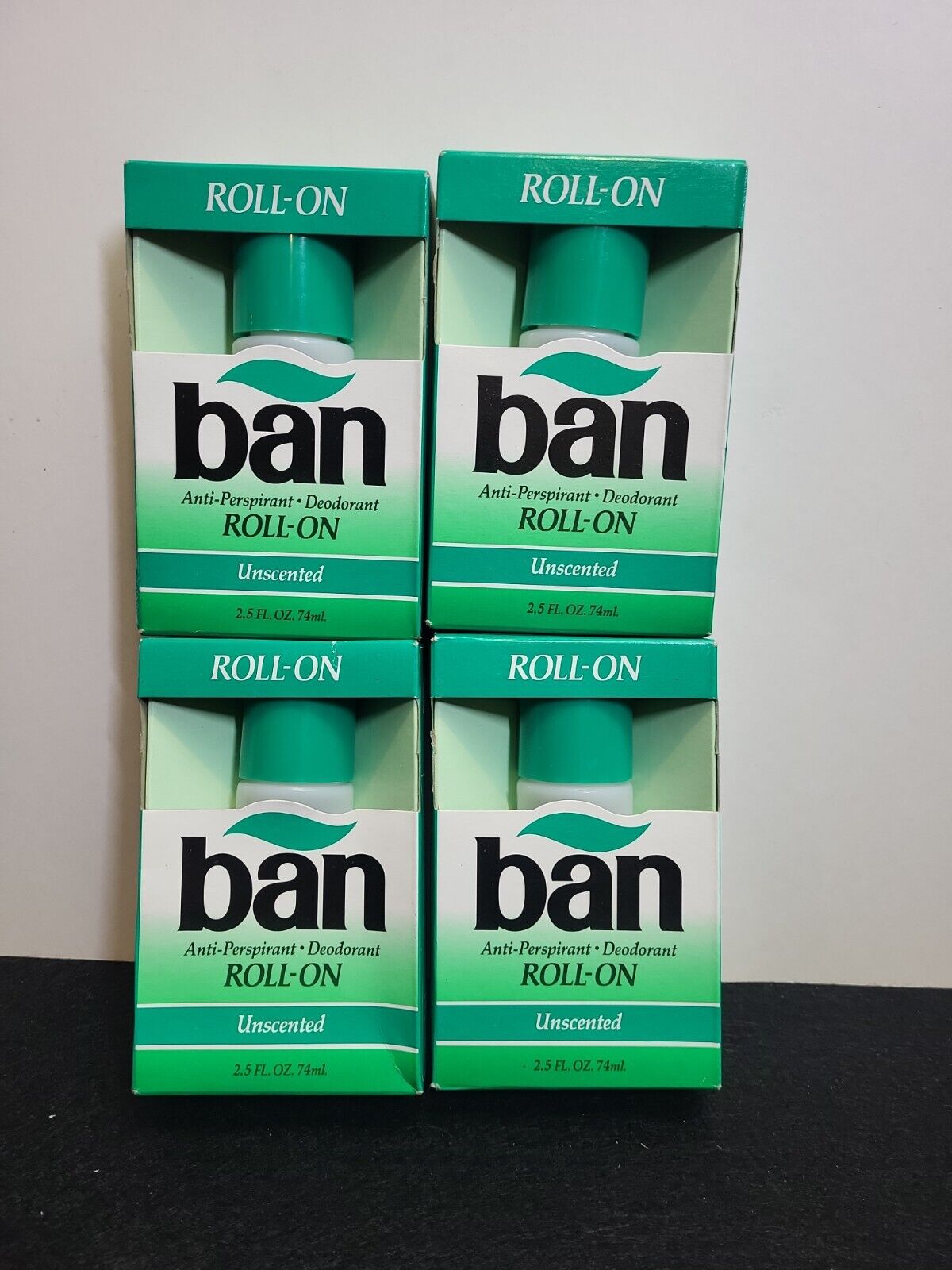  4 VINTAGE Ban NOS  Anti-Perspirant Deodorant Roll-On Unscented 2.5 Fl oz  RARE