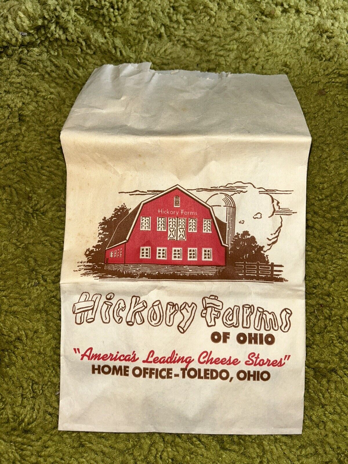 Vintage 1960s 1970s Hickory Farms Of Ohio Advertising Store Bag Toledo