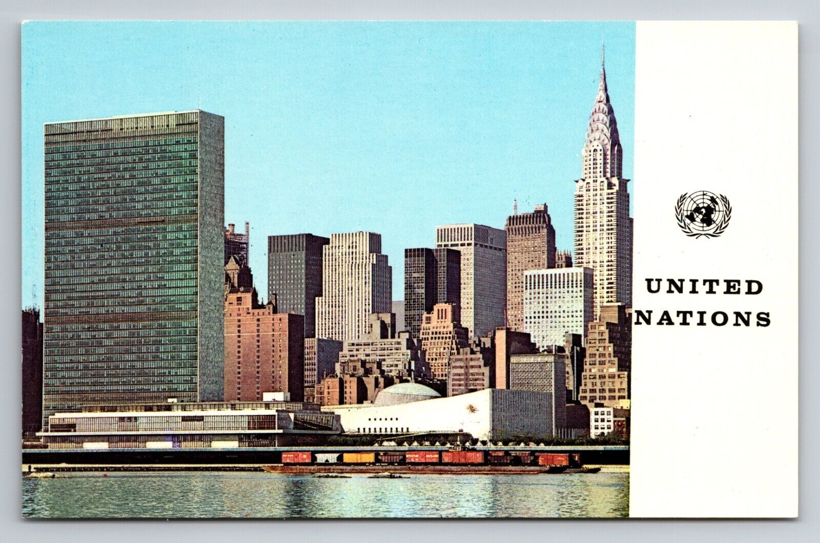 United Nations Headquarters River View New York Vintage Unposted Postcard