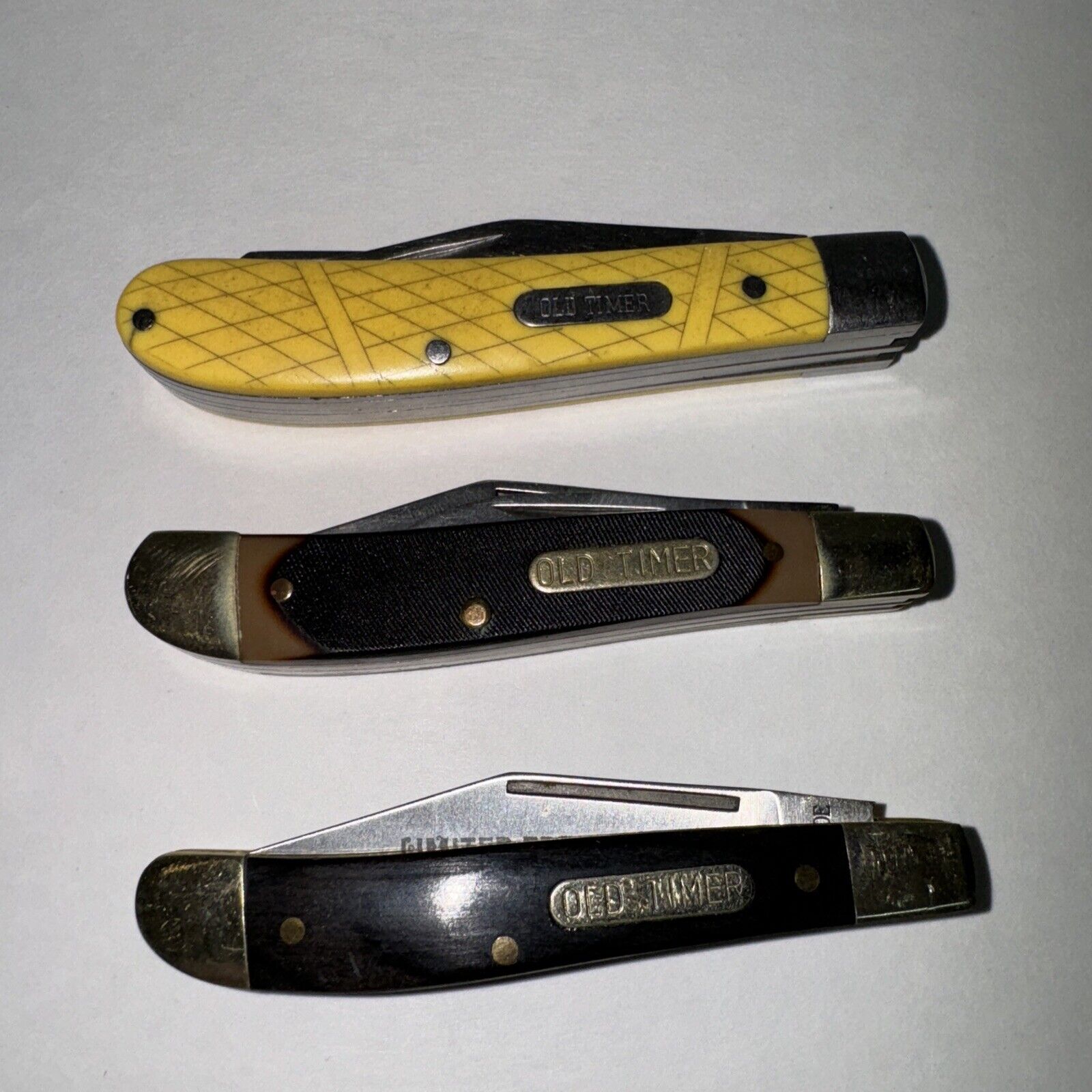 Old Timer Schrade Pocket Knife Lot Of 3 Limited Edition