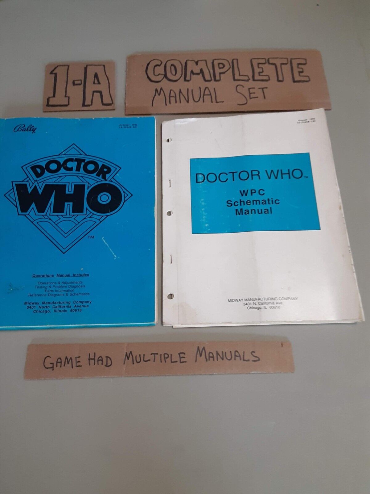 Original Arcade Manual: DOCTOR WHO - BALLY/MIDWAY - 1992 - 