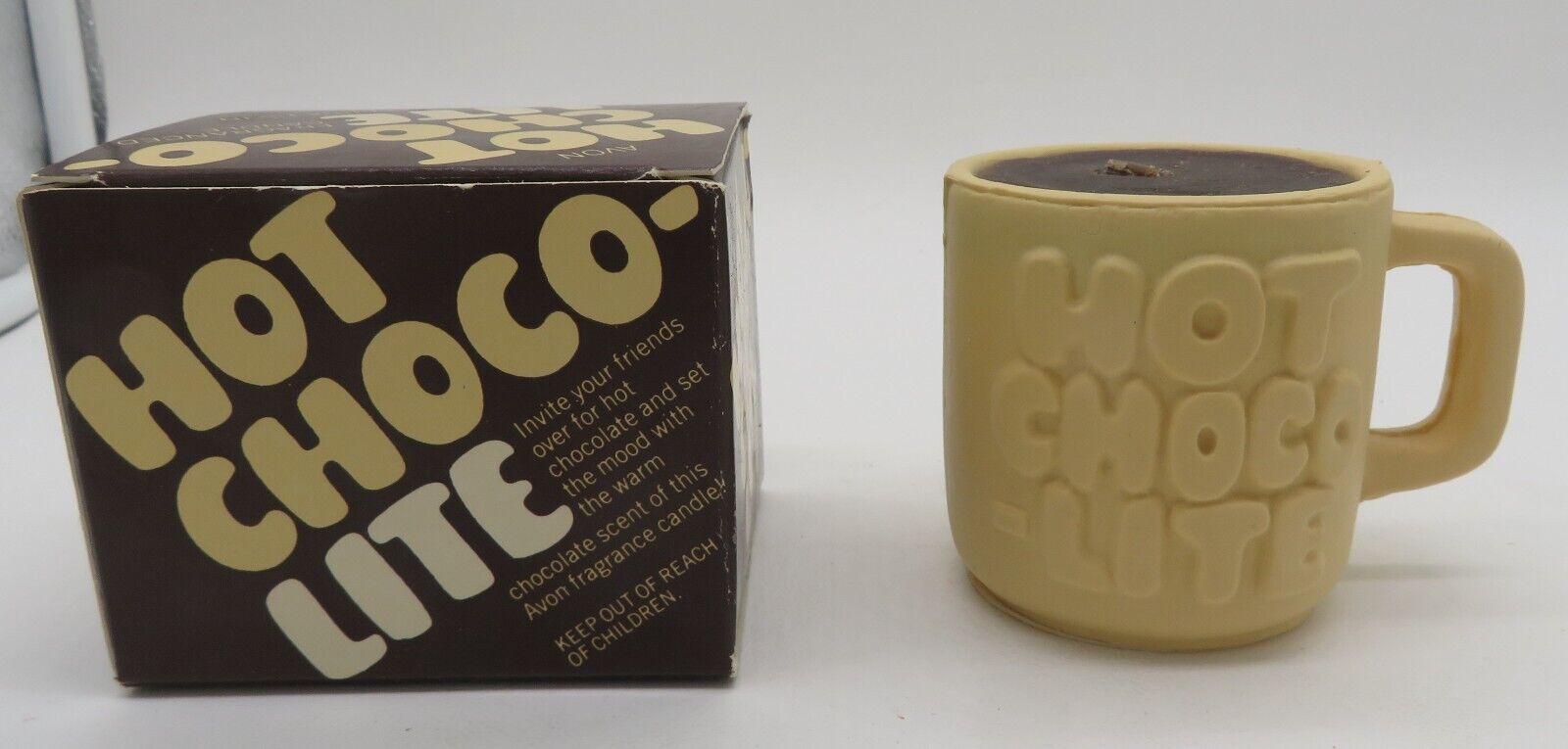 1981 Vintage Avon Hot Choco-lite Chocolate Scented Candle NOS