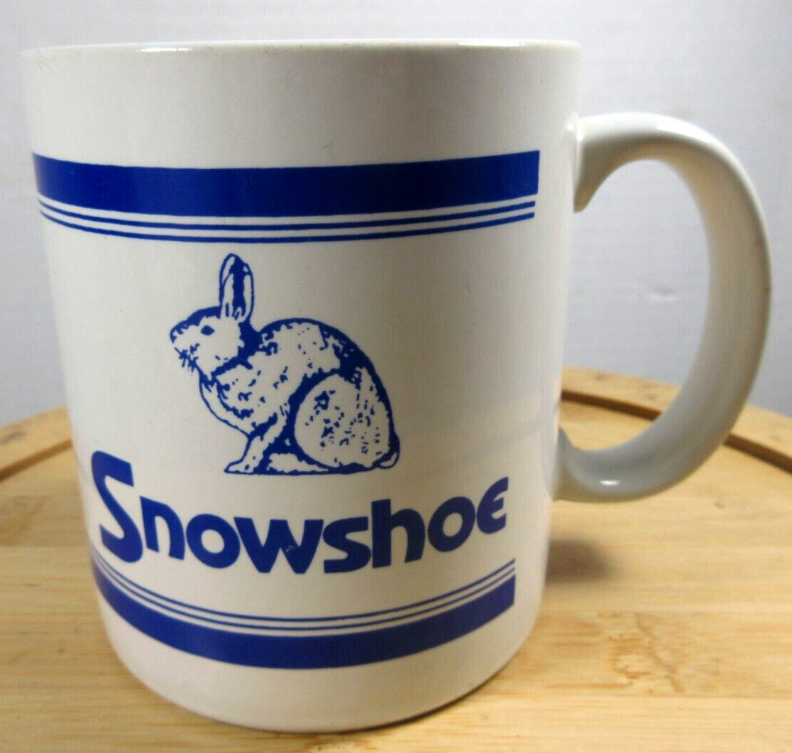 vintage Snowshoe Mountain Ski Resort WV snow rabbit hare skier coffee mug skiing