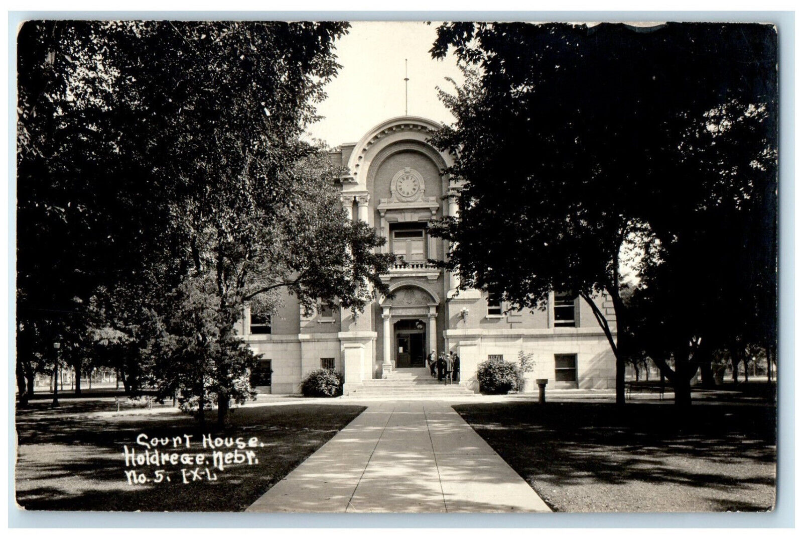 c1905 Court House Entrance Holdrege Nebraska NE Unposted RPPC Photo Postcard