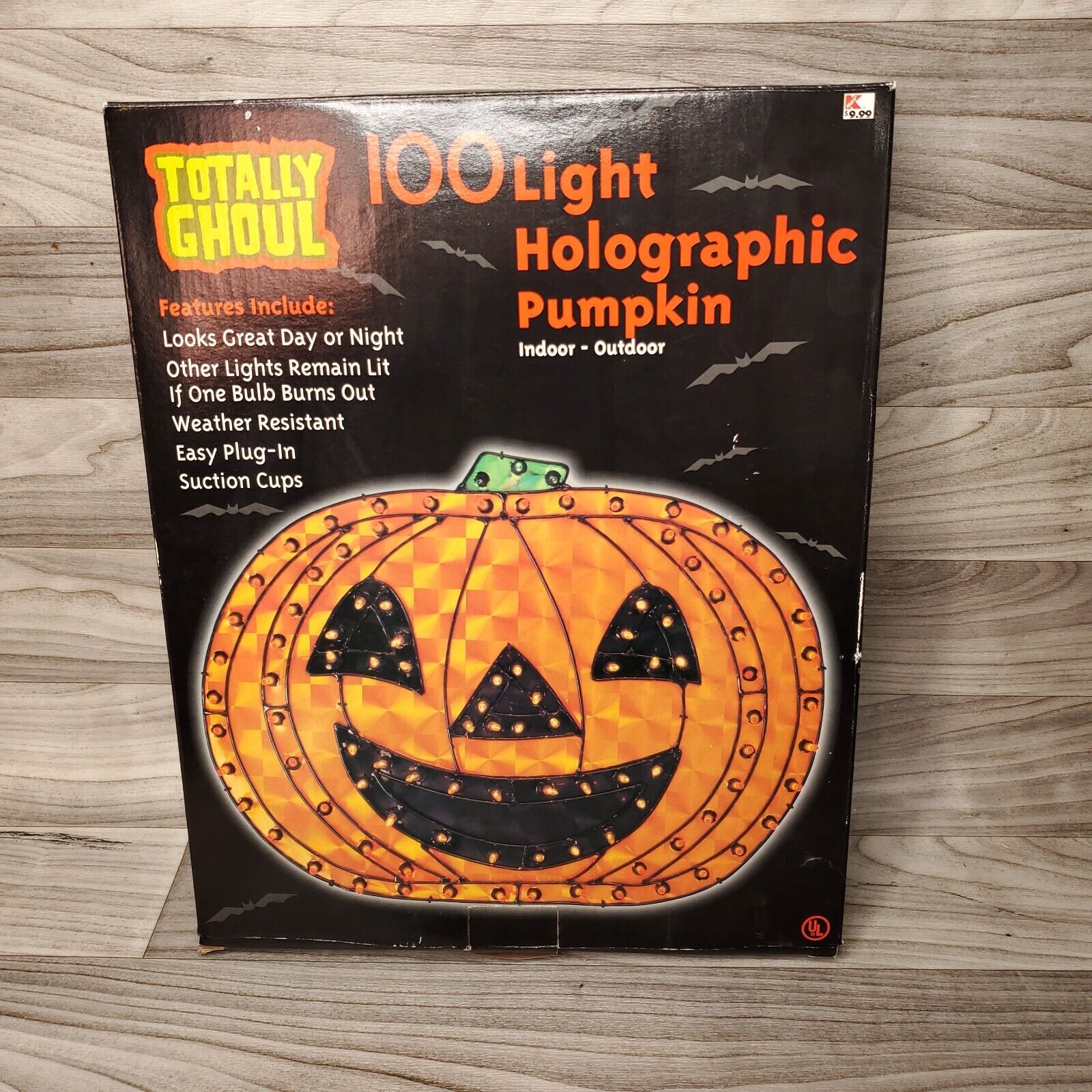 Vtg Kmart Totally Ghoul Holographic Pumpkin Halloween Decor 100 Lights Pumpkin