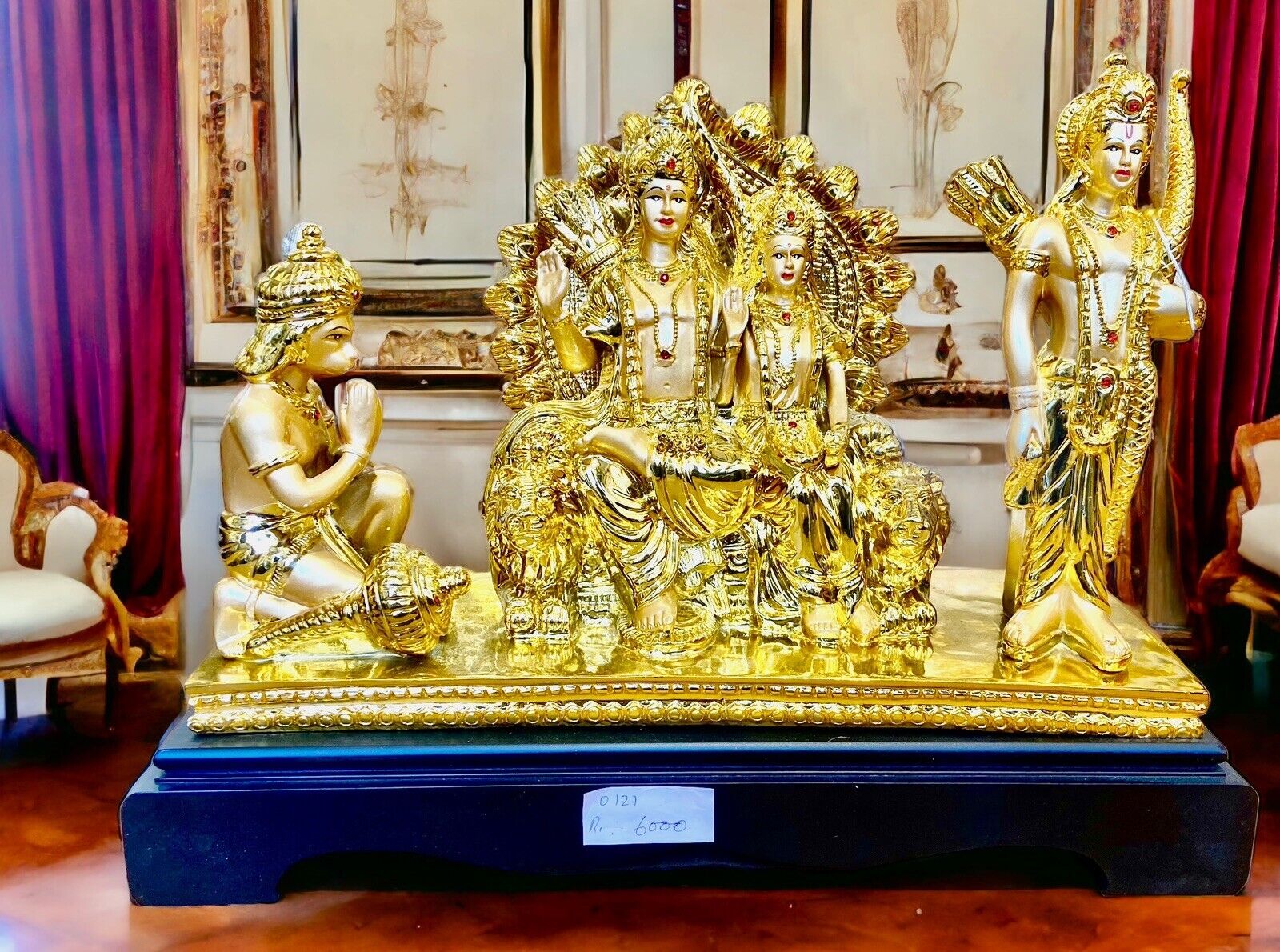 Beautiful Golden Ram Darbar Idol Showpiece Statue for Home Decor