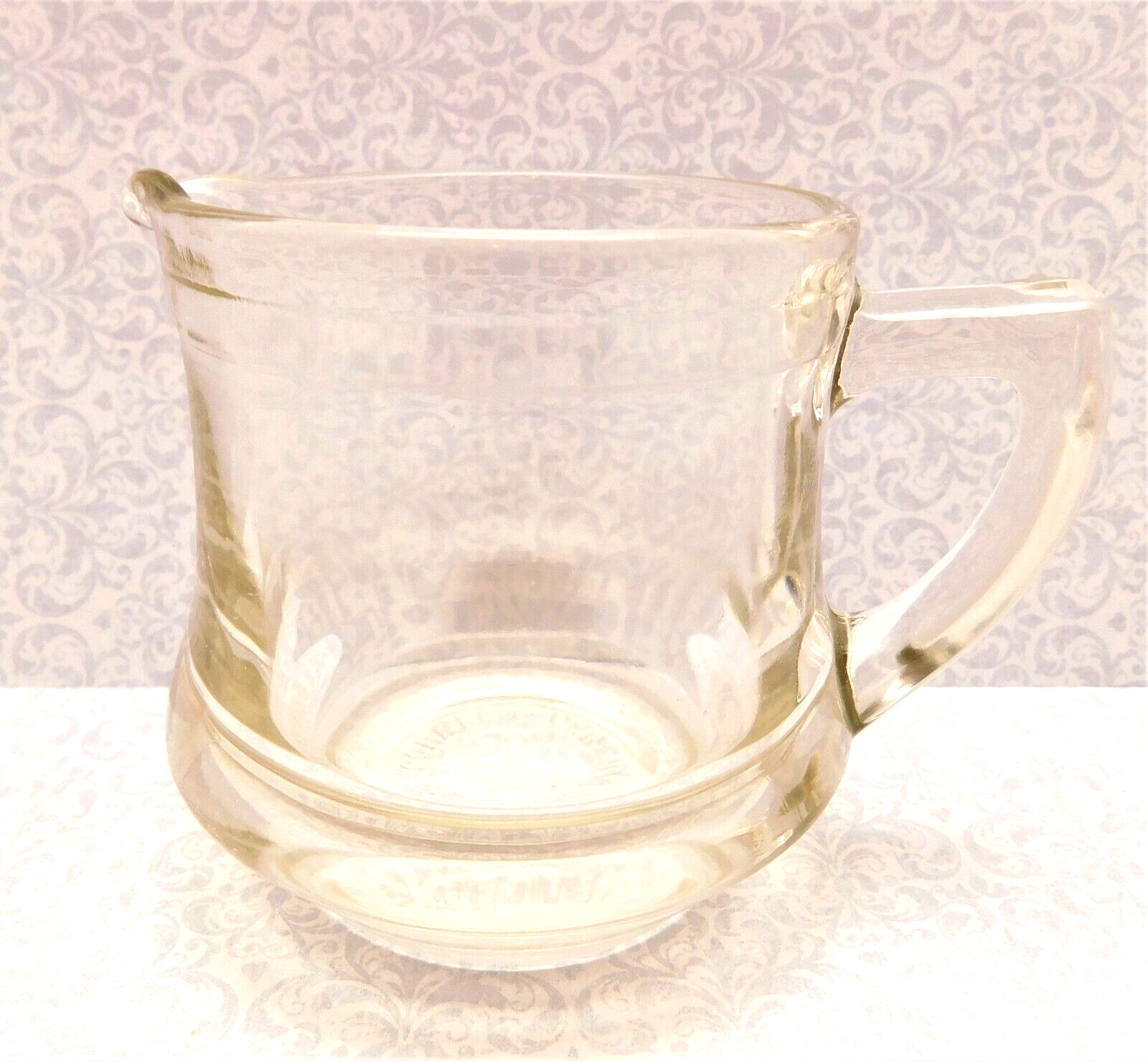 1930s Vintage Kellog's Correct Cereal Creamer  Pitcher Depression Glass Antique