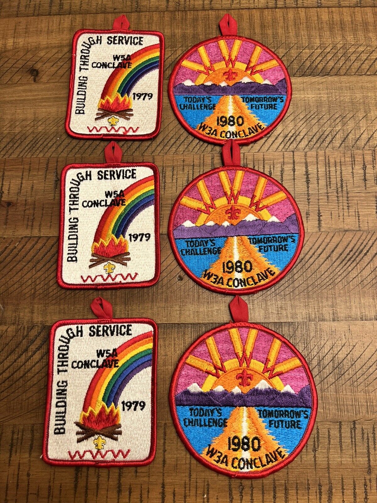 Lot of 6 BSA ORDER OF THE ARROW W3A W5A CONCLAVE PATCHES OA 1979 1980