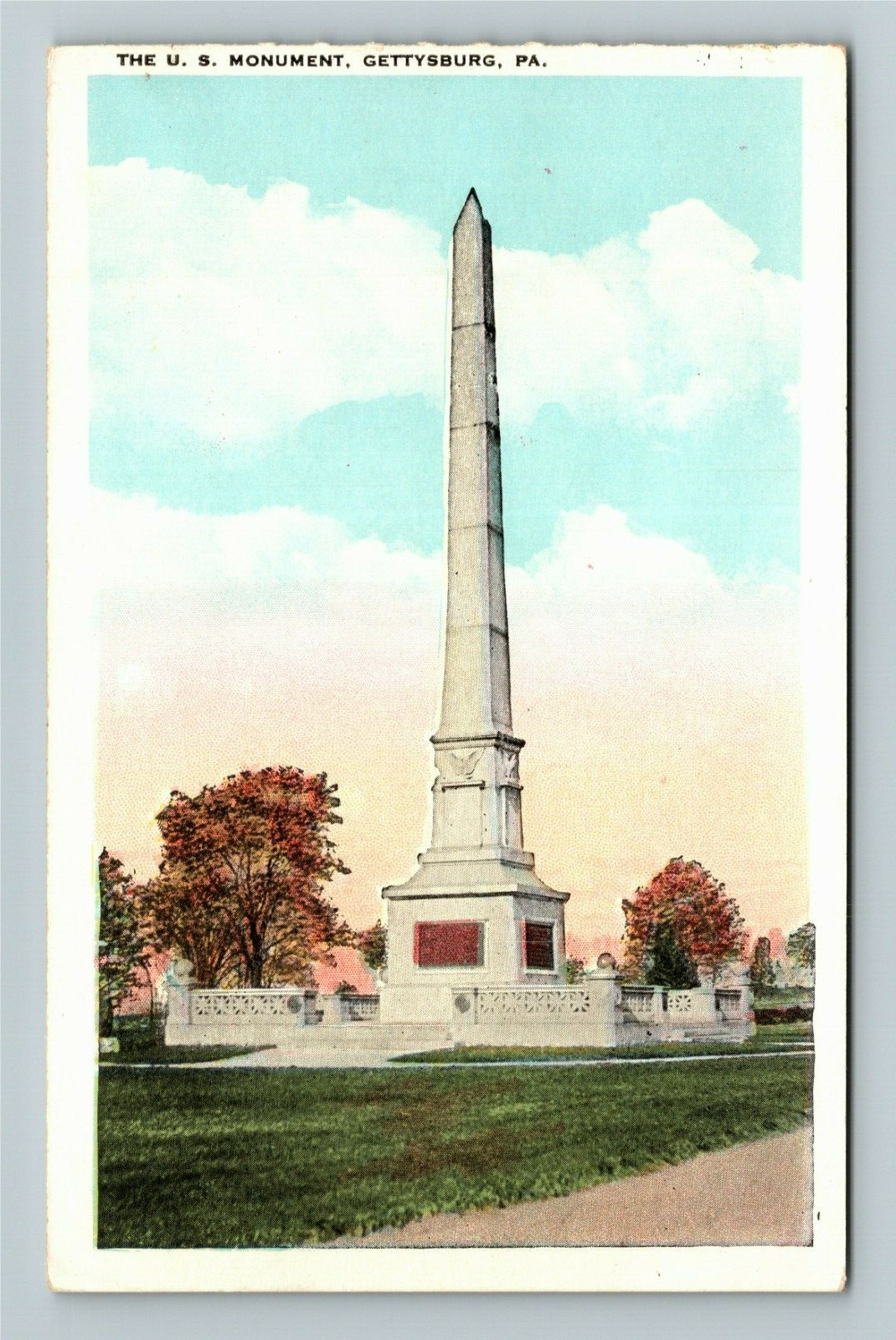 Gettysburg Pennsylvania, THE U.S. MONUMENT, Historic Monument, Vintage Postcard