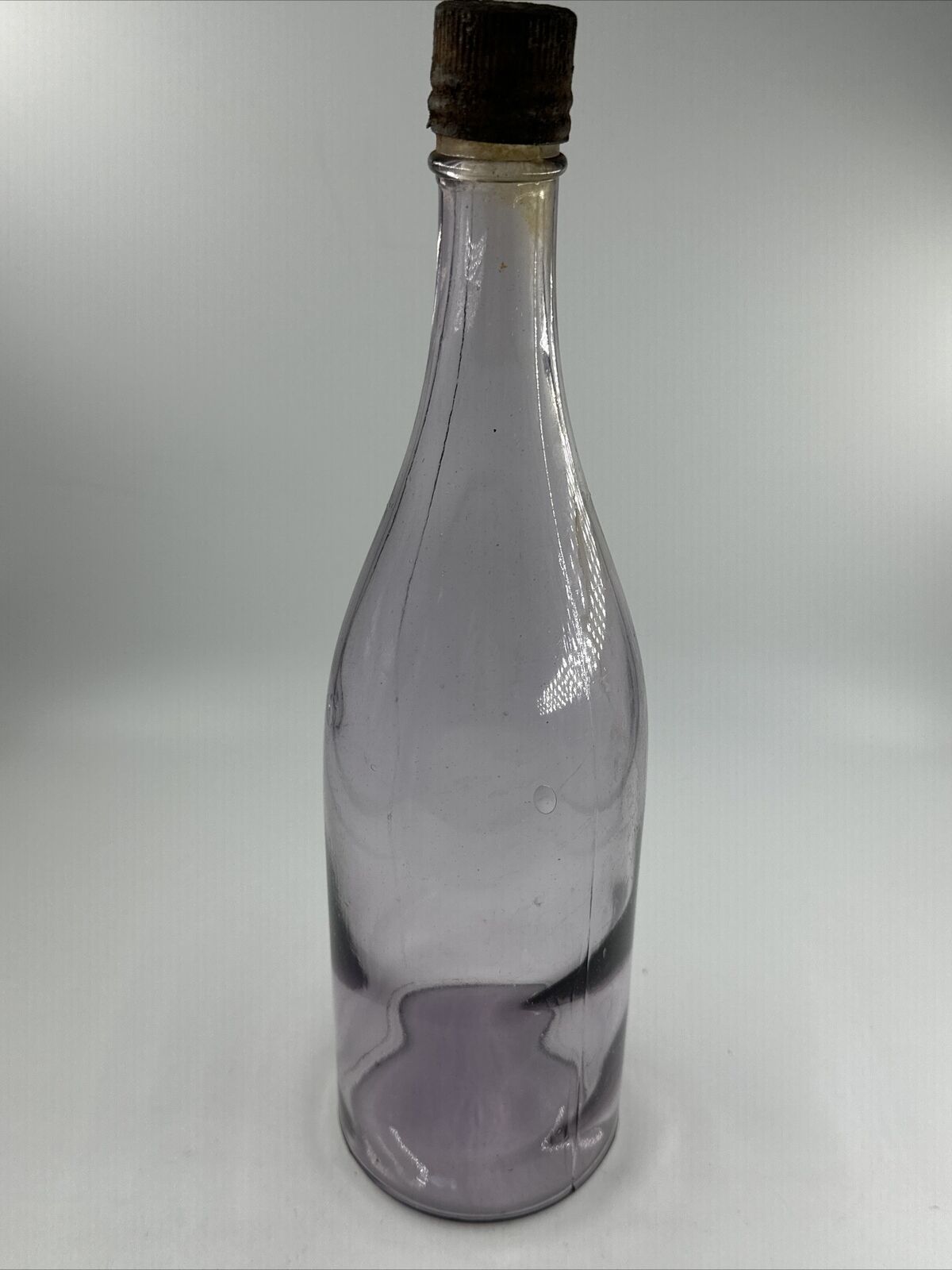 Vtg Purple Amethyst Whiskey Wine Medicine Bottle Twist Top Satsop Homebrand Cap