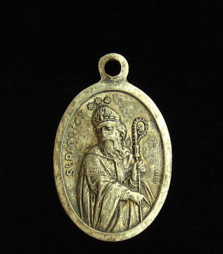 Vintage Saint Patrick Medal Religious Holy Catholic Saint Bridget
