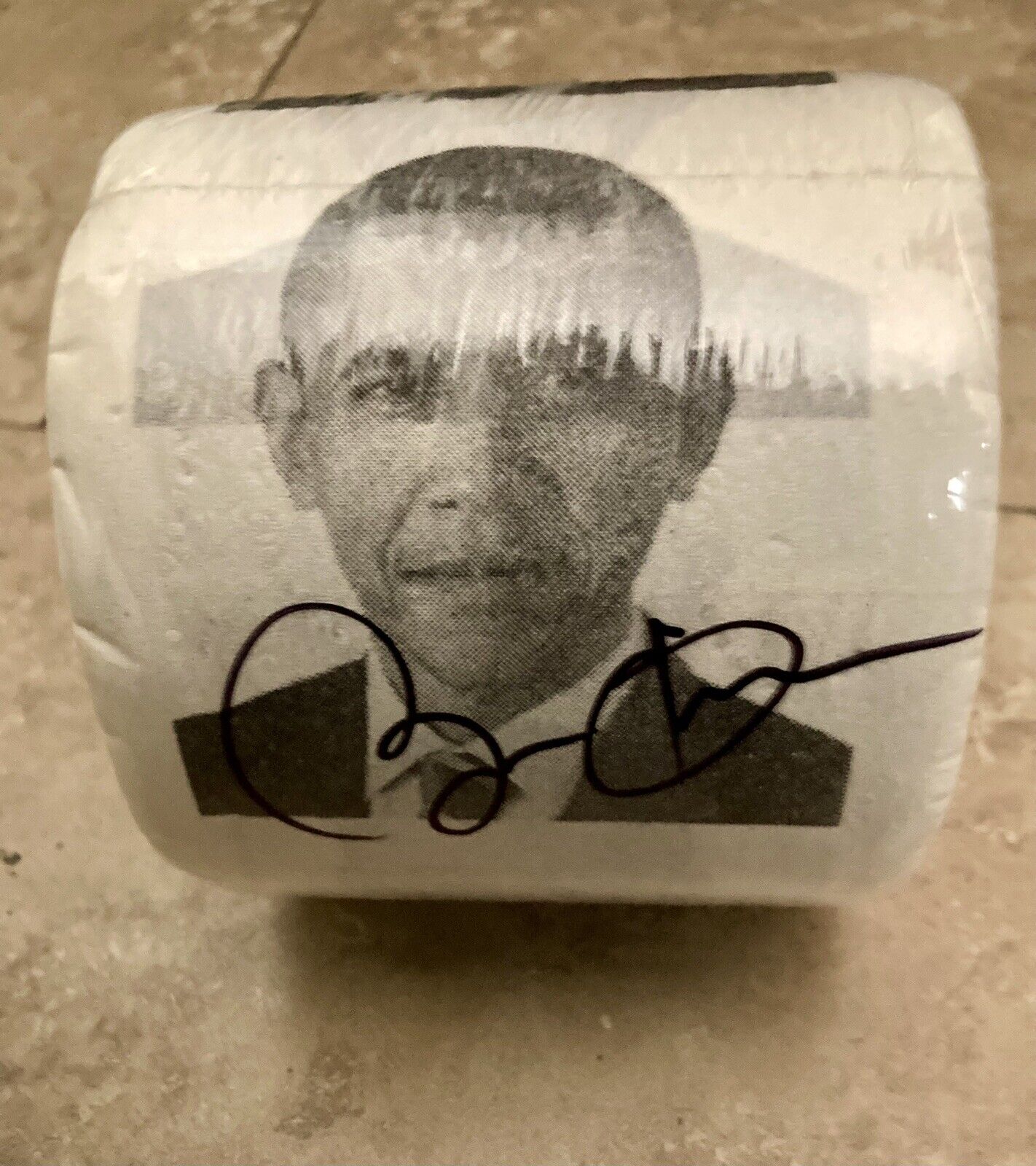 Barack Obama Signed Toilet Paper Roll