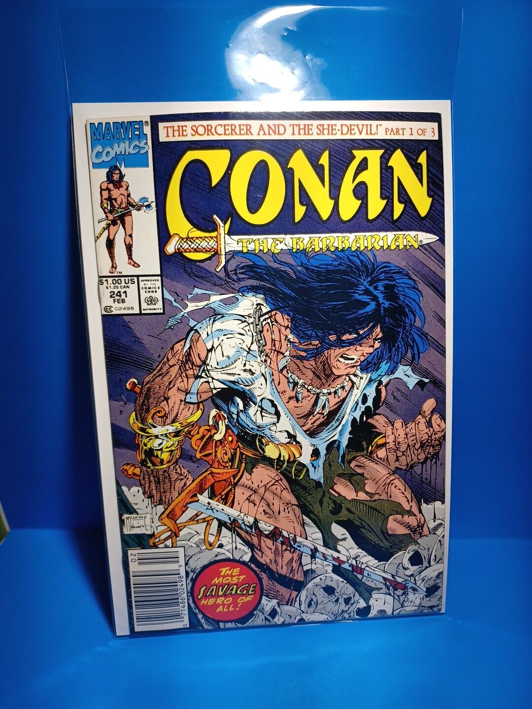 Conan The Barbarian # 241 Newsstand Key Todd McFarlane Classic Cover 1991 Marvel