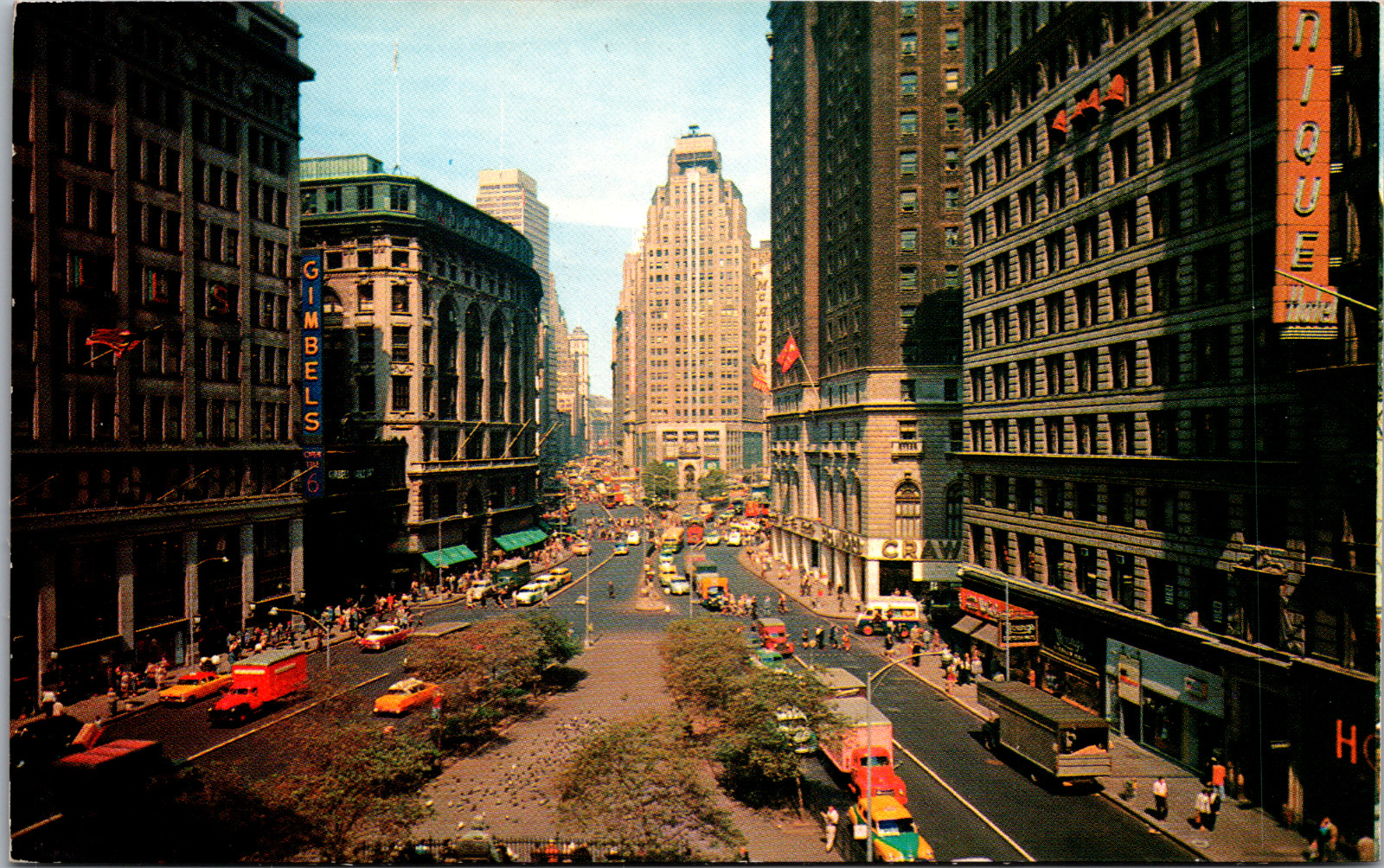Vintage C. 1950s Street Scene of Herald Square, Cars Trucks New York NY Postcard