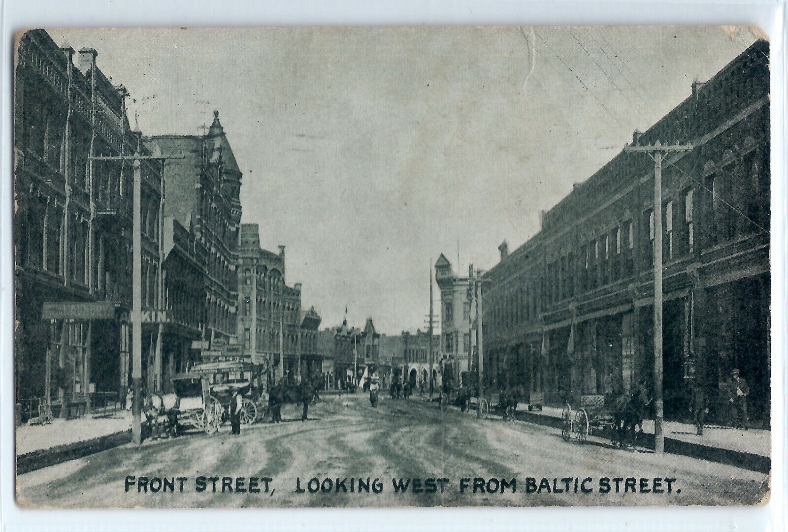 1911 Front Street looking west from Baltic Street, Missoula, Montana; postcard