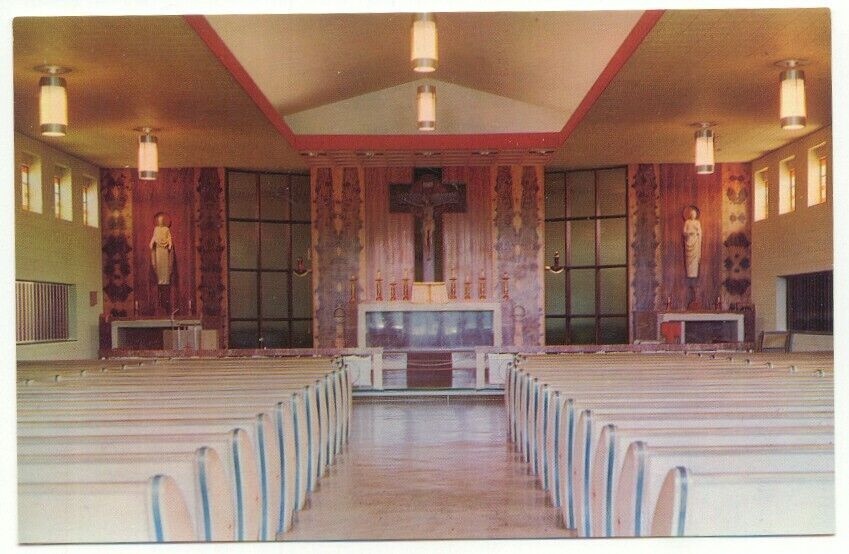 Saginaw MI The Chapel Queen Of Angels Retreat Postcard New Jersey