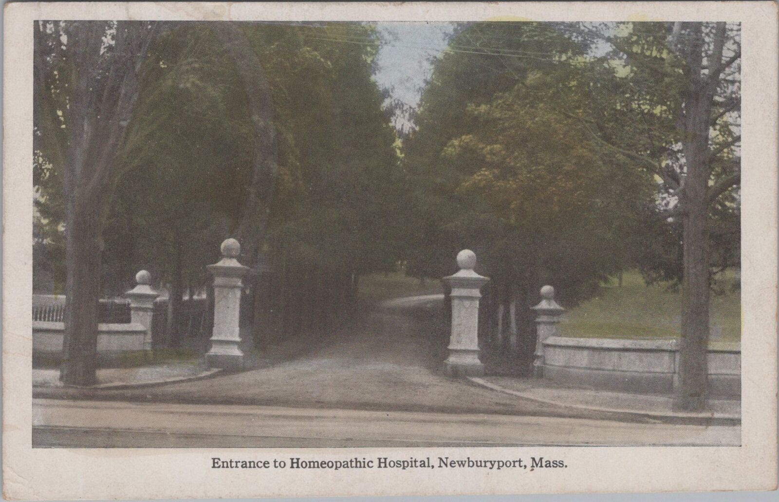 Homeopathic Hospital Entrance, Newburyport Massachusetts Exeter Postcard