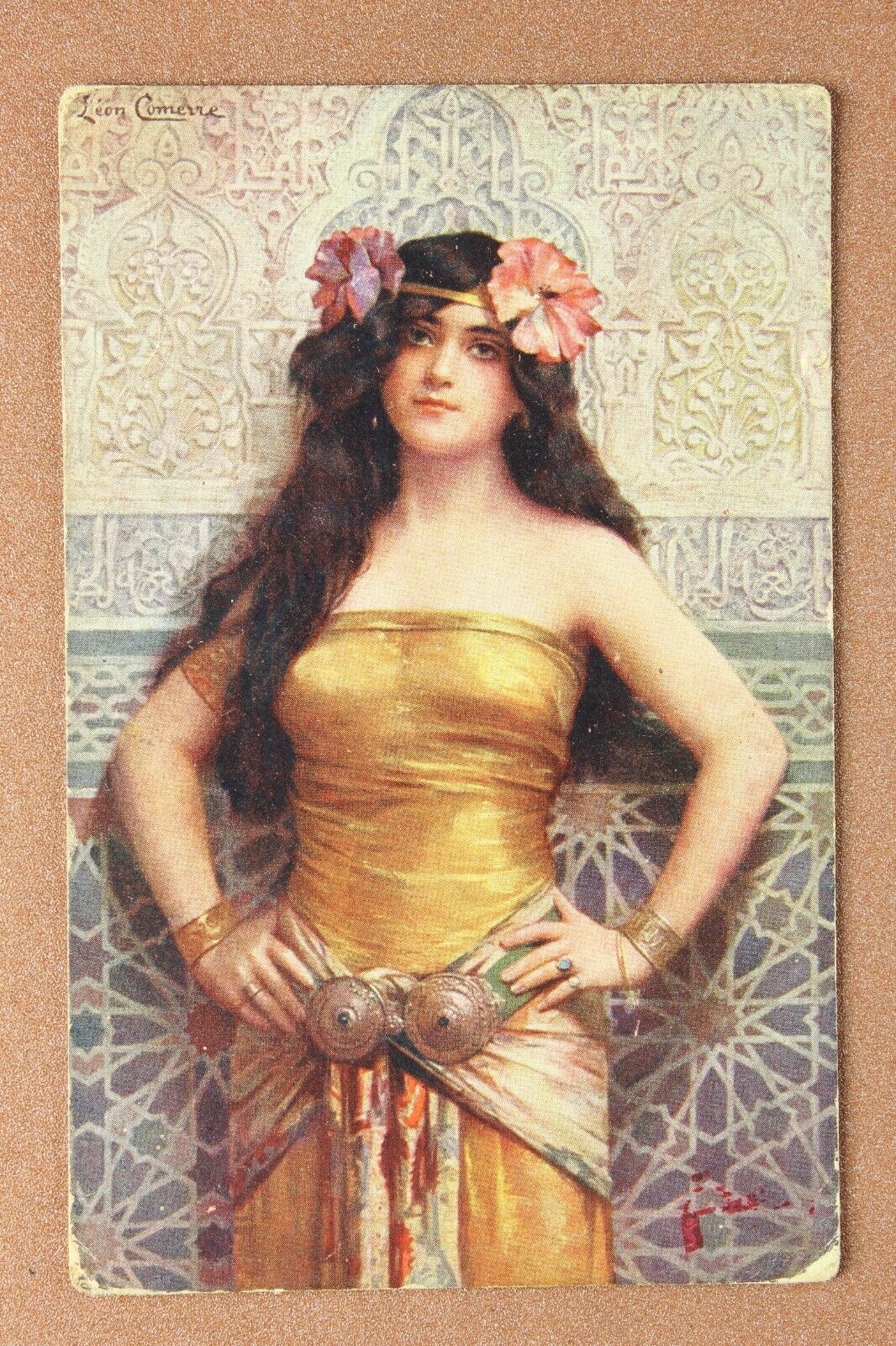 Oriental beauty. Floral Decor. Tsarist Russia RICHARD Petrograd postcard 1915s☀️