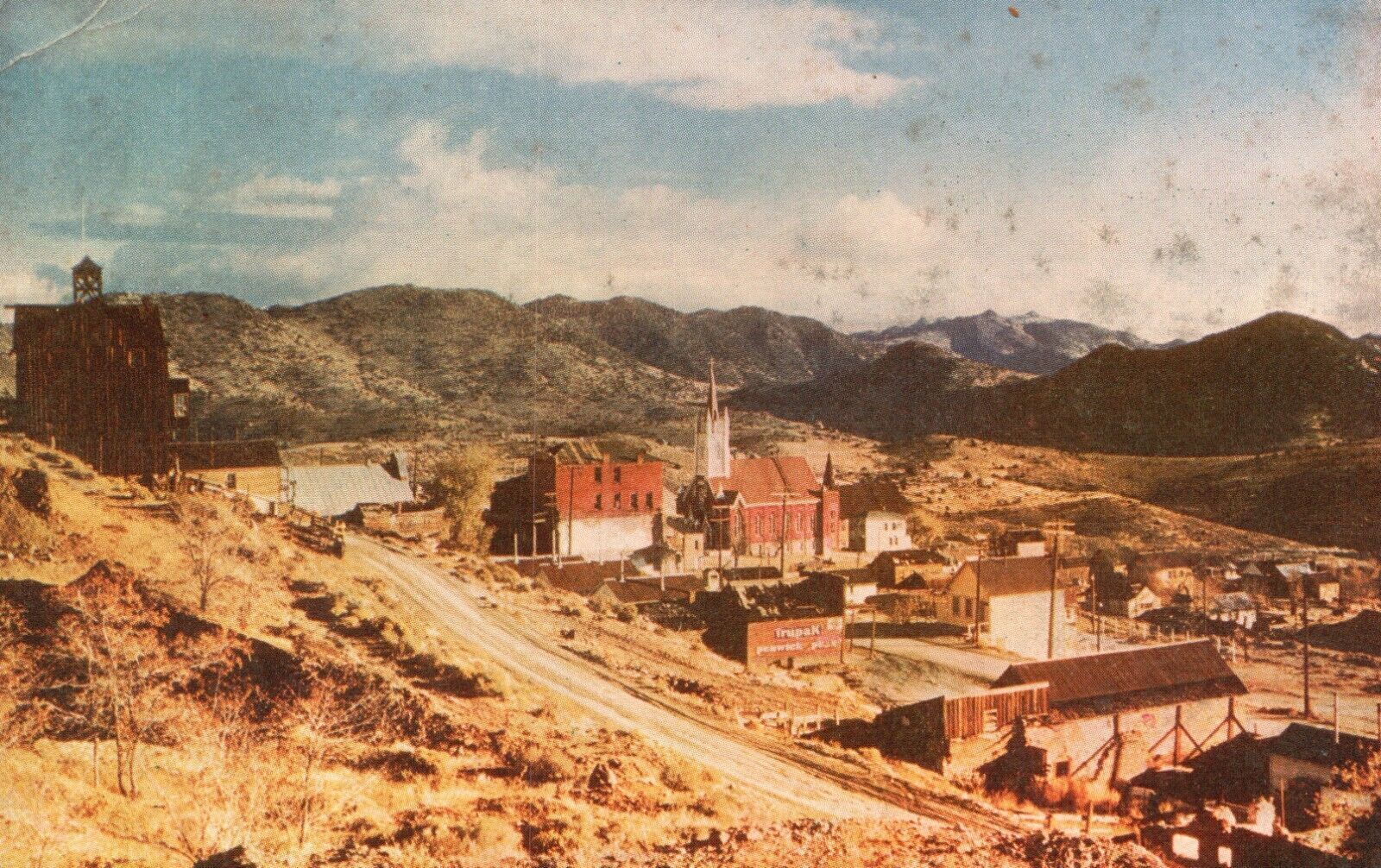 Vintage Postcard 1947 Virginia City Nevada Famous Mining Town Early West Wesco