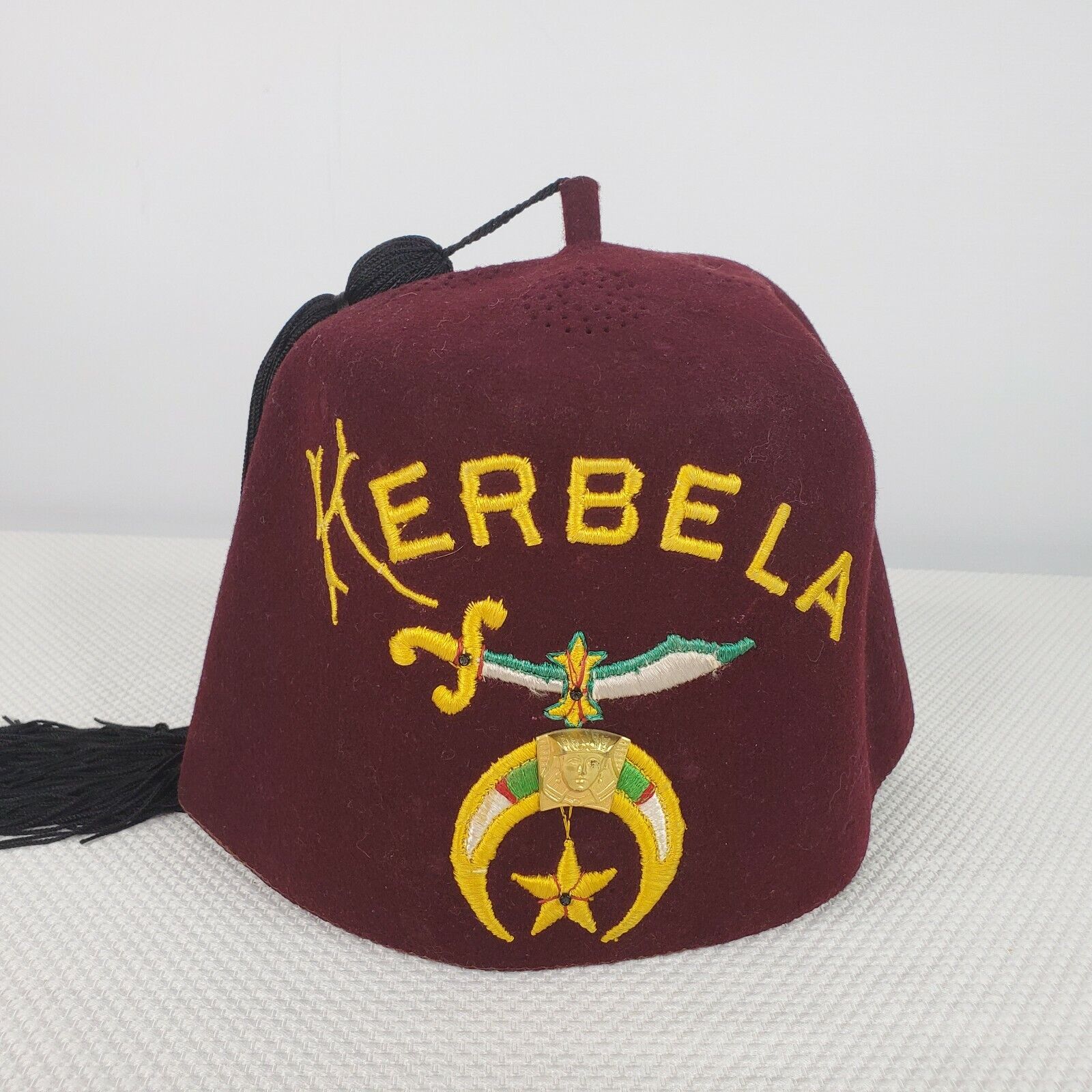 Freemason Kerbela Temple Fez Shriners Mason Vintage Cap Hat With Tassel Tiki 