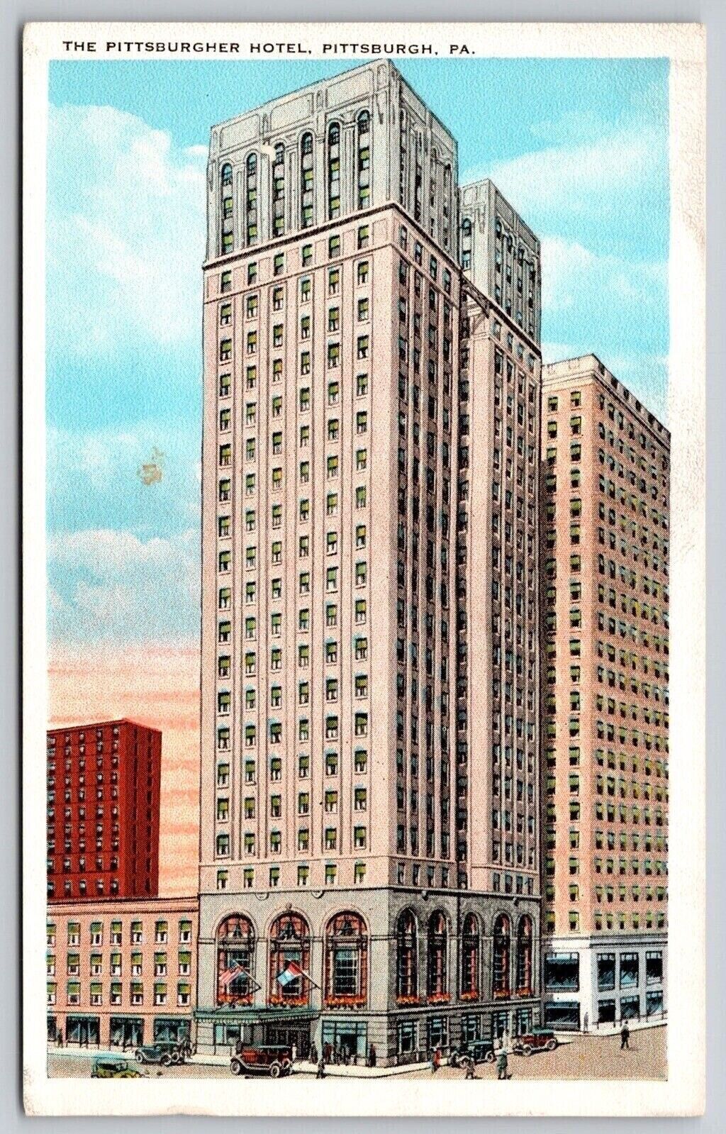 Pittsburgher Hotel Pittsburgh PA Pennsylvania WB Postcard UNP VTG Tichnor Unused