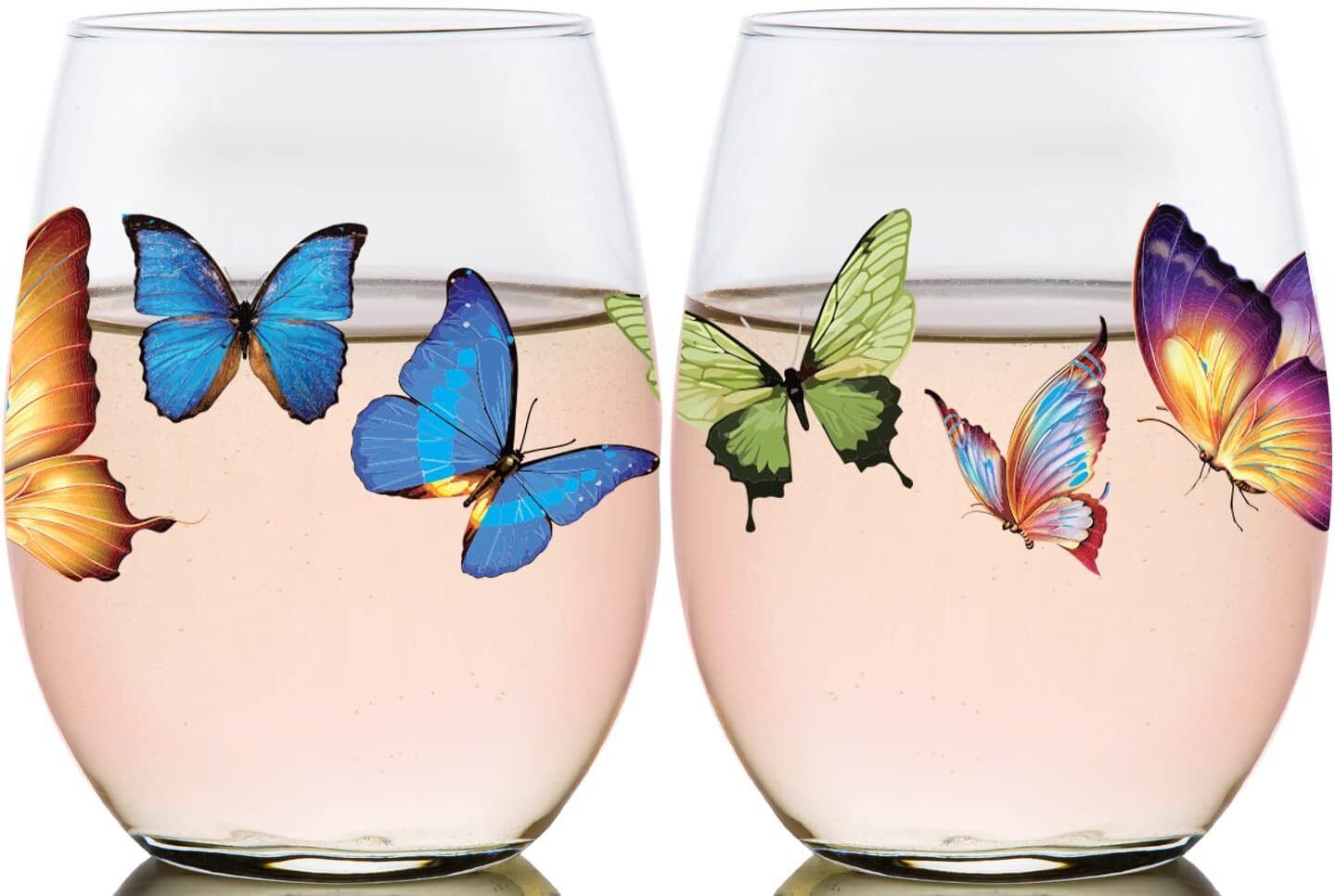 Toasted Tales Butterfly’s Lake and Lodge Wine Glass, Butterfly’s 