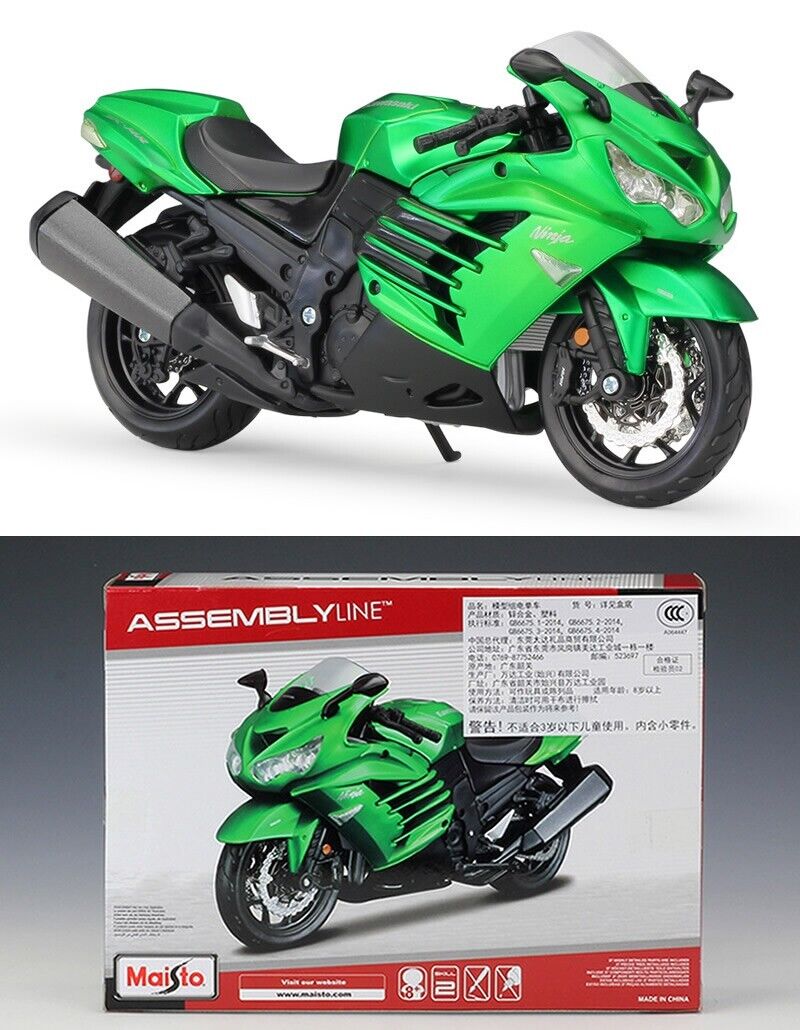 MAISTO Kawasaki Ninja ZX 14R MOTORCYCLE Assembly Model collection Toy Gift NIB