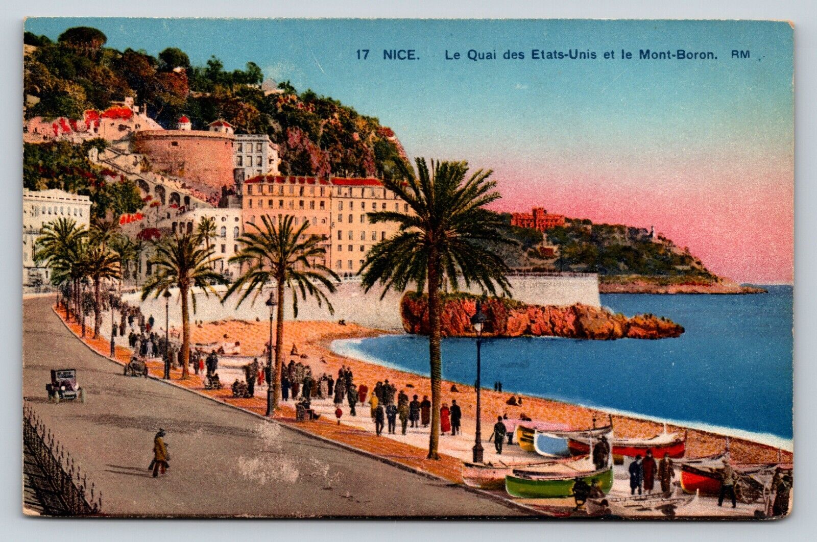 Nice France Mont-Boron Prom Walkway VINTAGE Postcard