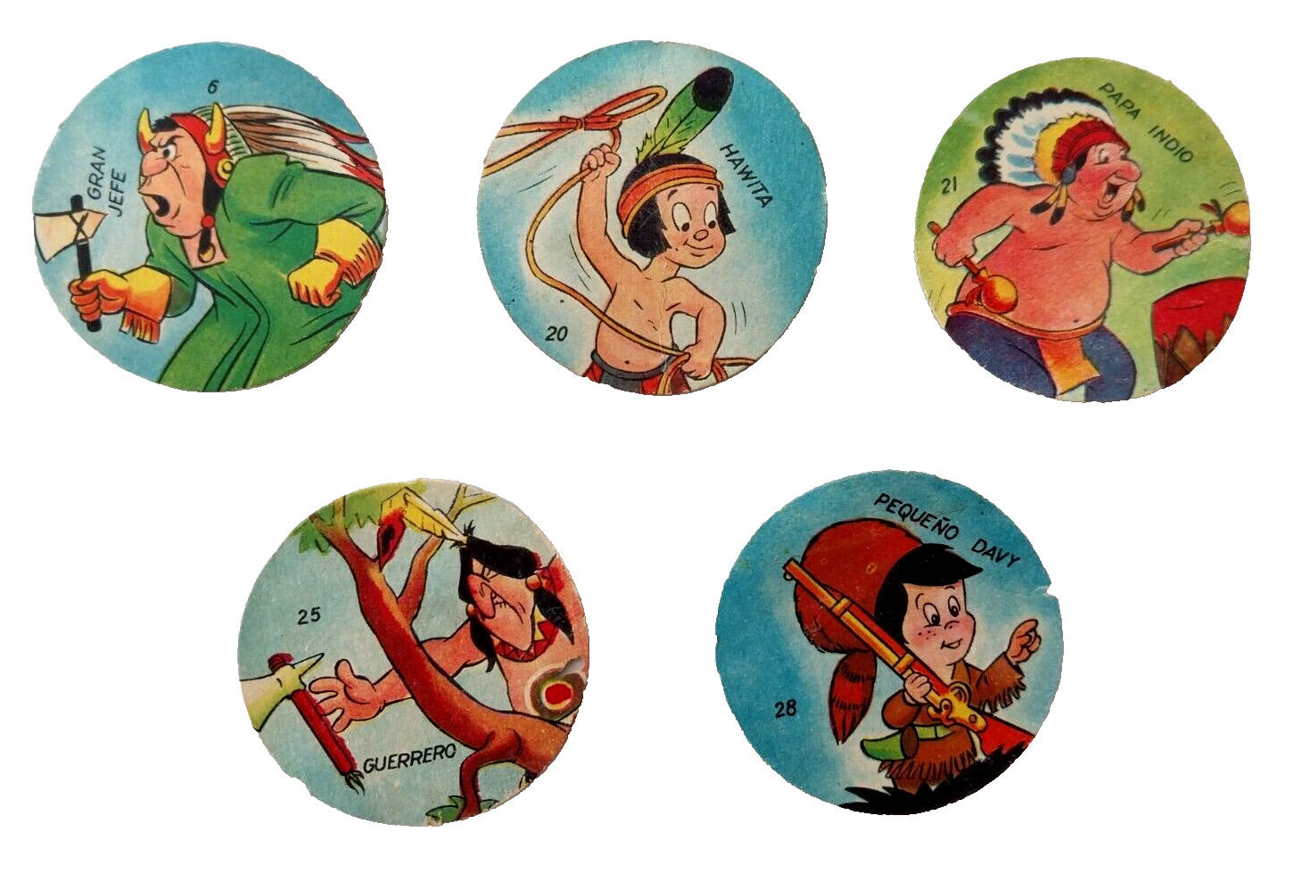 Vintage 1964 Figuritas Disney Argentina Original Card Set Davy Crockett (5x)   