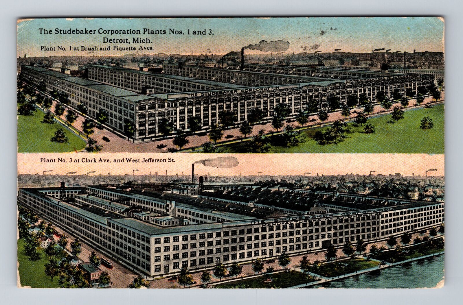 Detroit MI-Michigan, The Studebaker Corporation Plants, Vintage c1916 Postcard