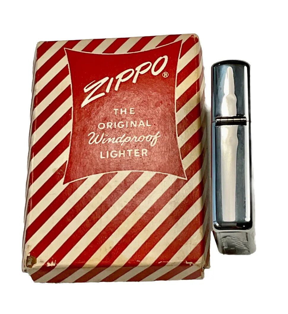 ZIPPO Windproof Lighter 1950’s Pat 2517191 Never Used/ UNSTRUCK, W/Box & Insert