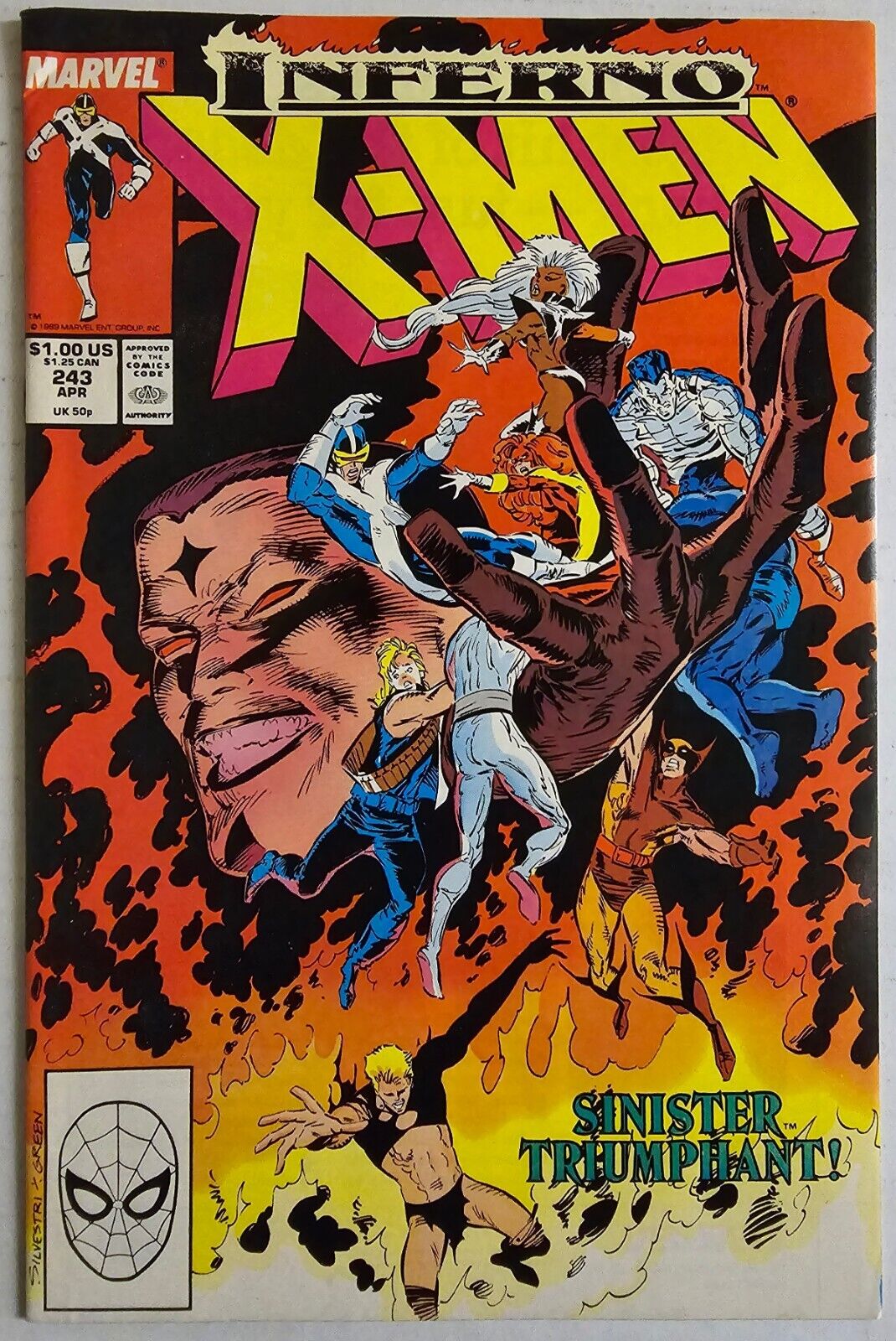 X-Men  Inferno #243 Newsstand (Marvel Comics, 1989), Mr Sinister