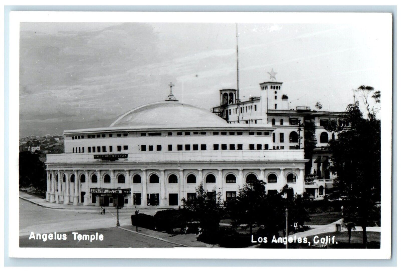 c1950's Angelus Temple Los Angeles California CA RPPC Photo Antique Postcard