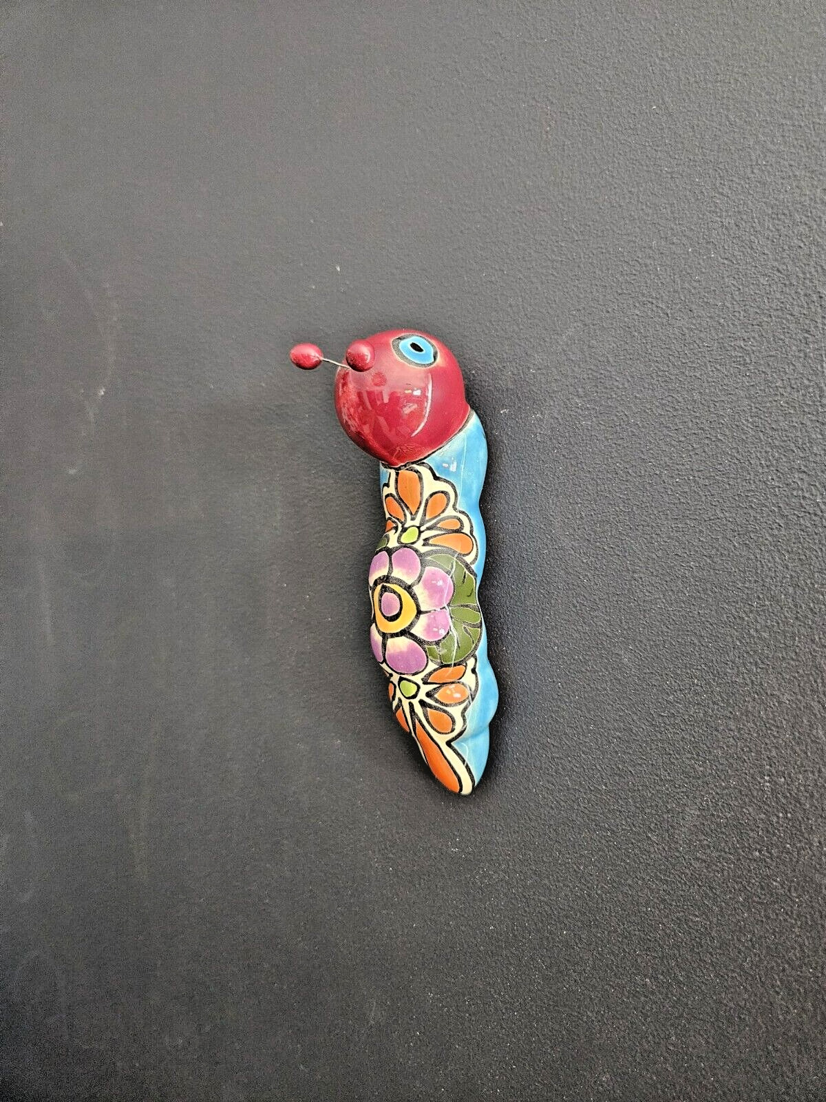 Mexican Pottery Talavera Colorful Caterpillar Wall Art Home Decor Hand Painted 