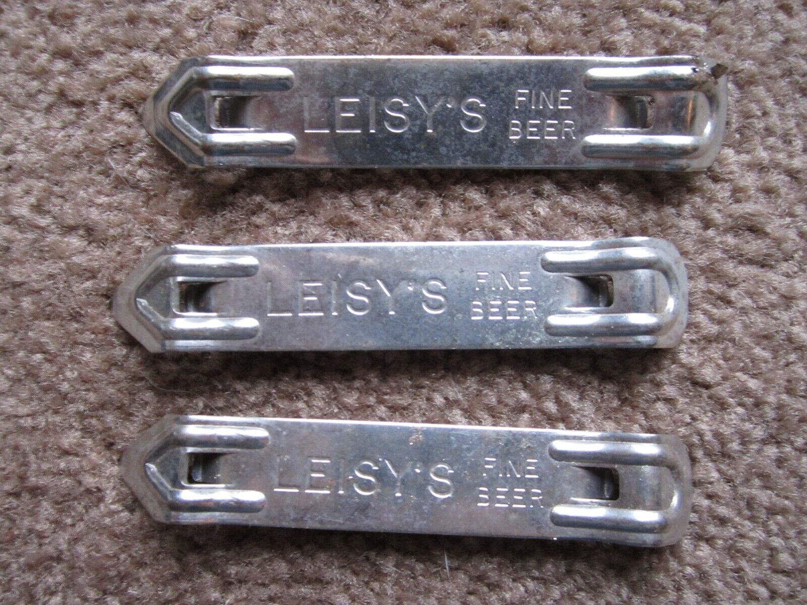 VINTAGE Lot of 3 LEISY\'S beer bottle openers Cleveland, OH
