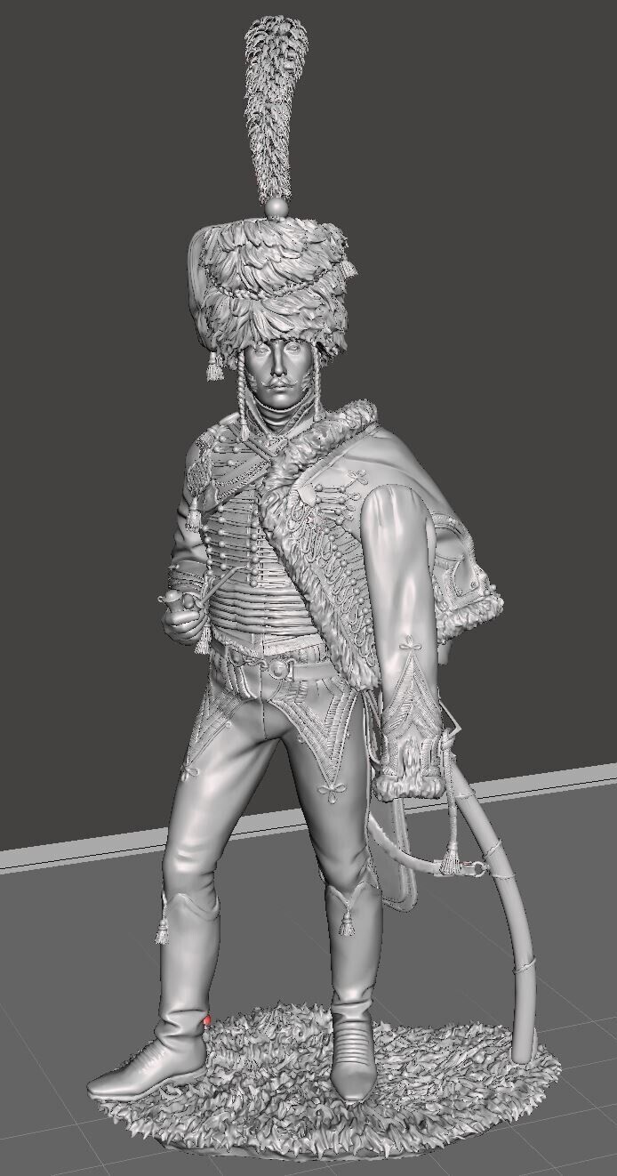 French Soldier Le Capitaine 7.8 inch Tall White 3D Printed model kits DIY