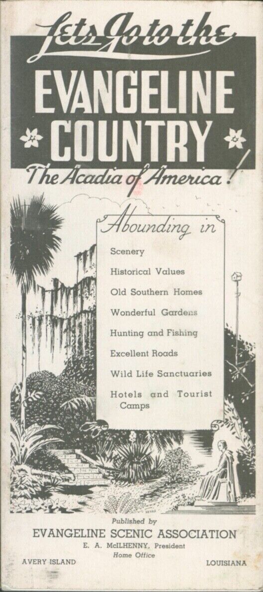 Avery Island Louisiana-Lets Go to the Evangeline Country 1930s Brochure