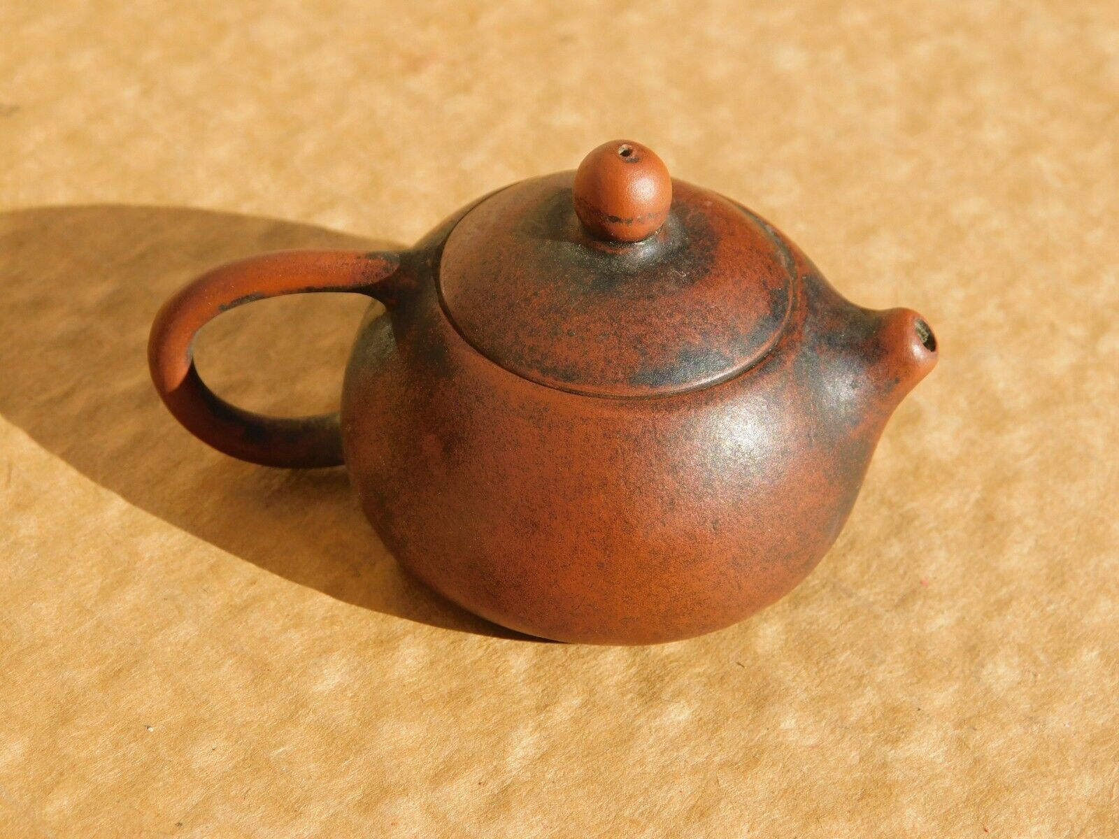 Miniature Antique Chinese Qing Dynasty Hand Made ZiSha Teapot Signed by 惠孟臣